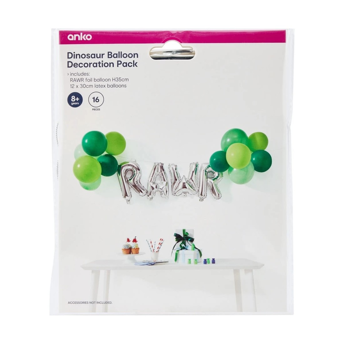 7 16 Piece Dinosaur Balloon Decoration Pack, 7 of 7