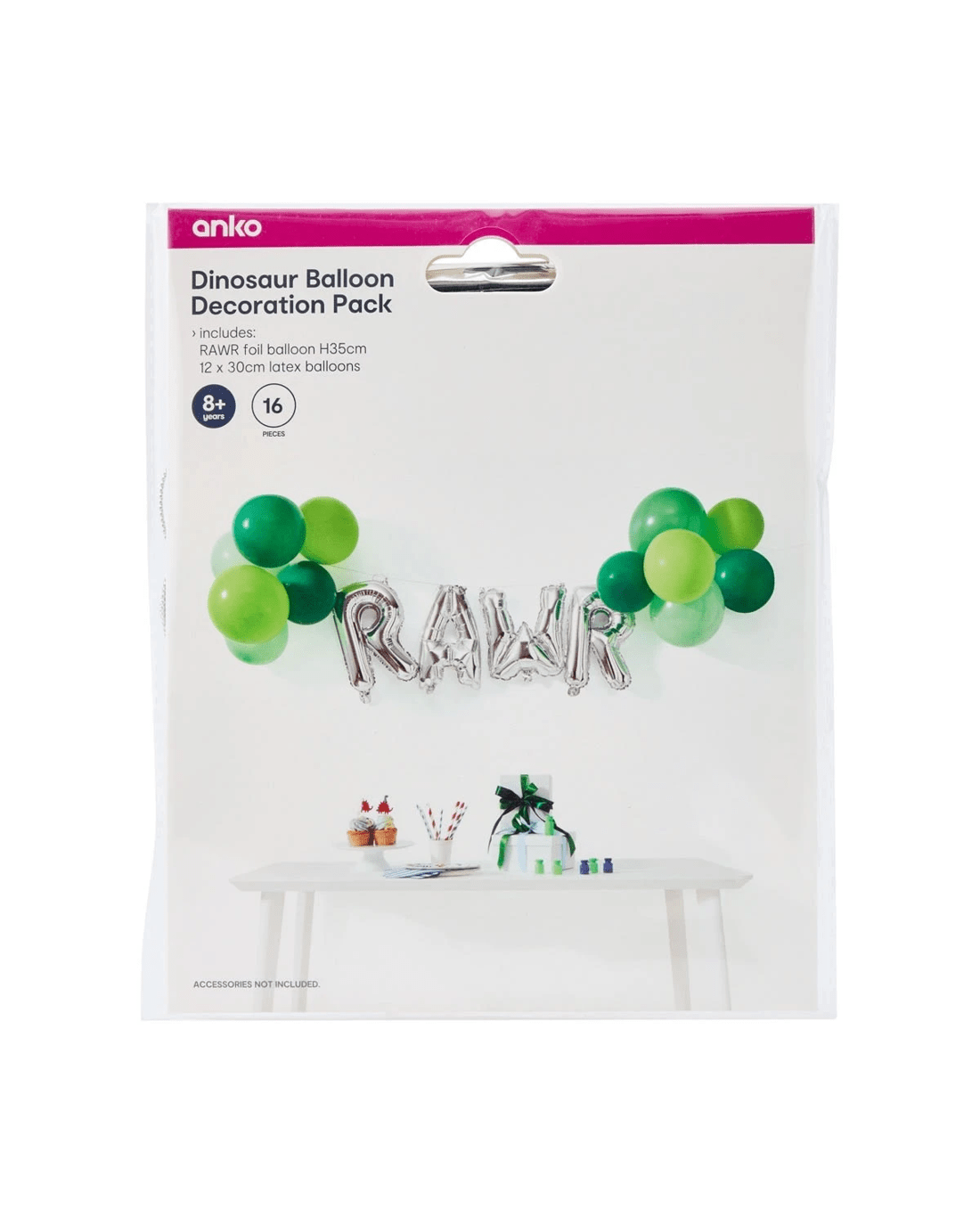 7 16 Piece Dinosaur Balloon Decoration Pack, 7 of 7