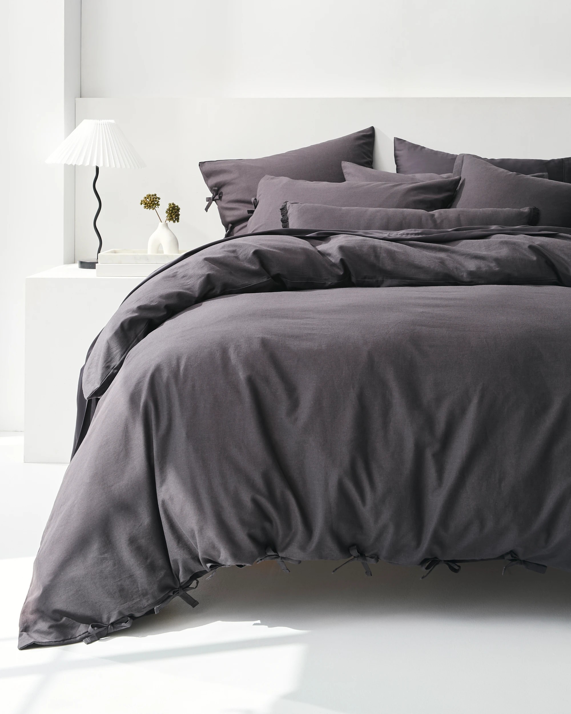 1 Target Laynie Linen/Cotton Quilt Cover Set - Queen Bed - Grey, 1 of 8