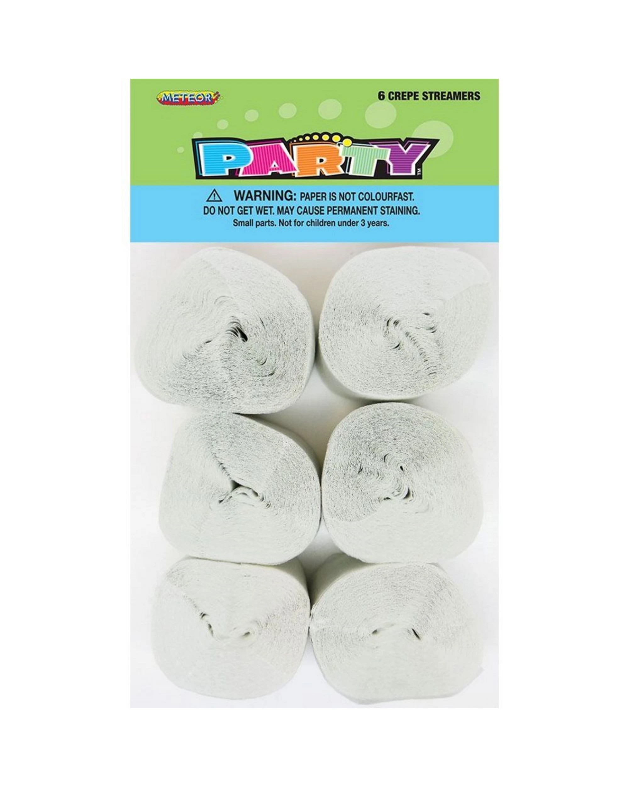 1 Unique White Crepe Streamers Pack of 6 - White, 1 of 1