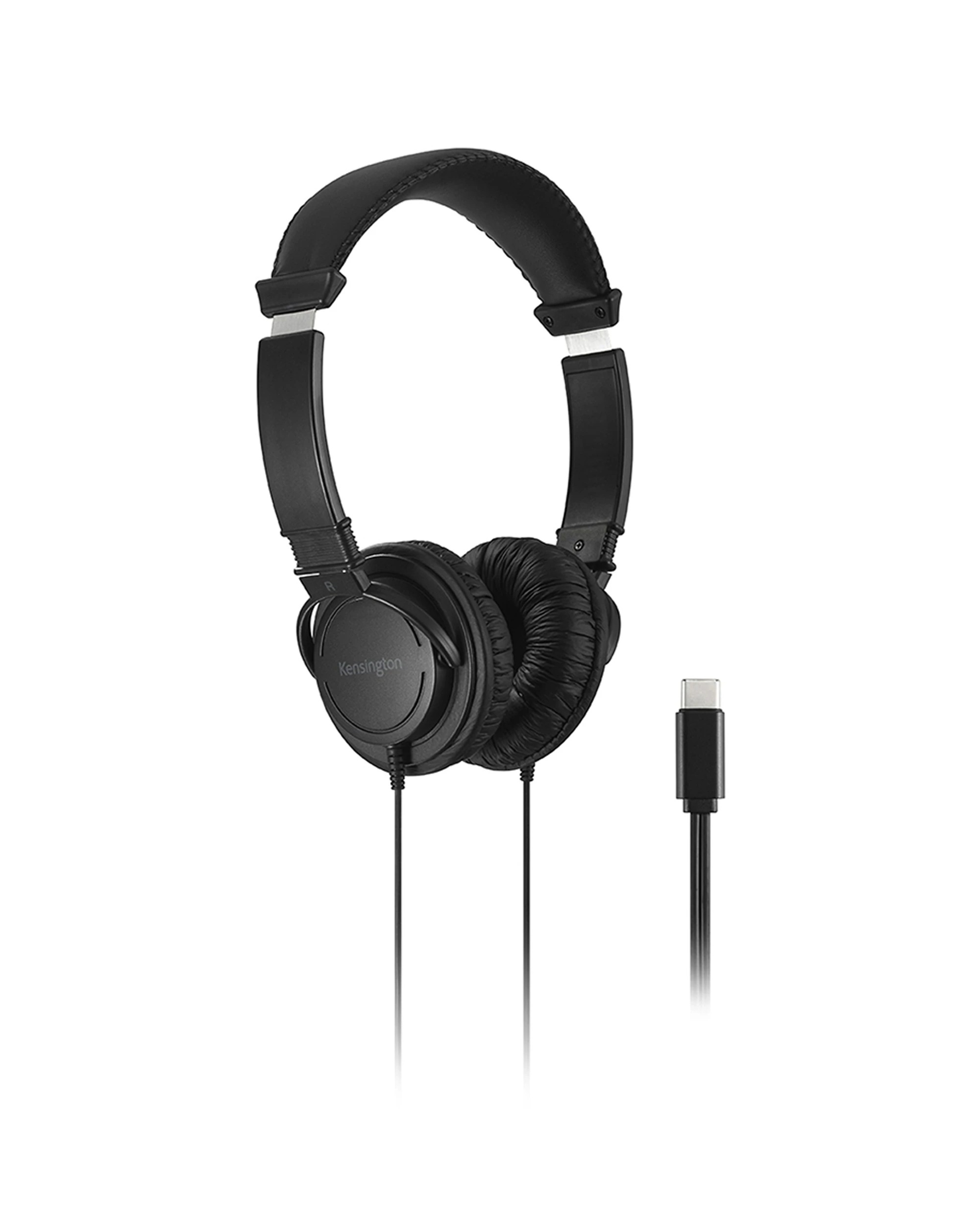 1 Kensington USB-C Headphones Multi-Device Headset Safe Listening 6-Foot Cord - Black, 1 of 8