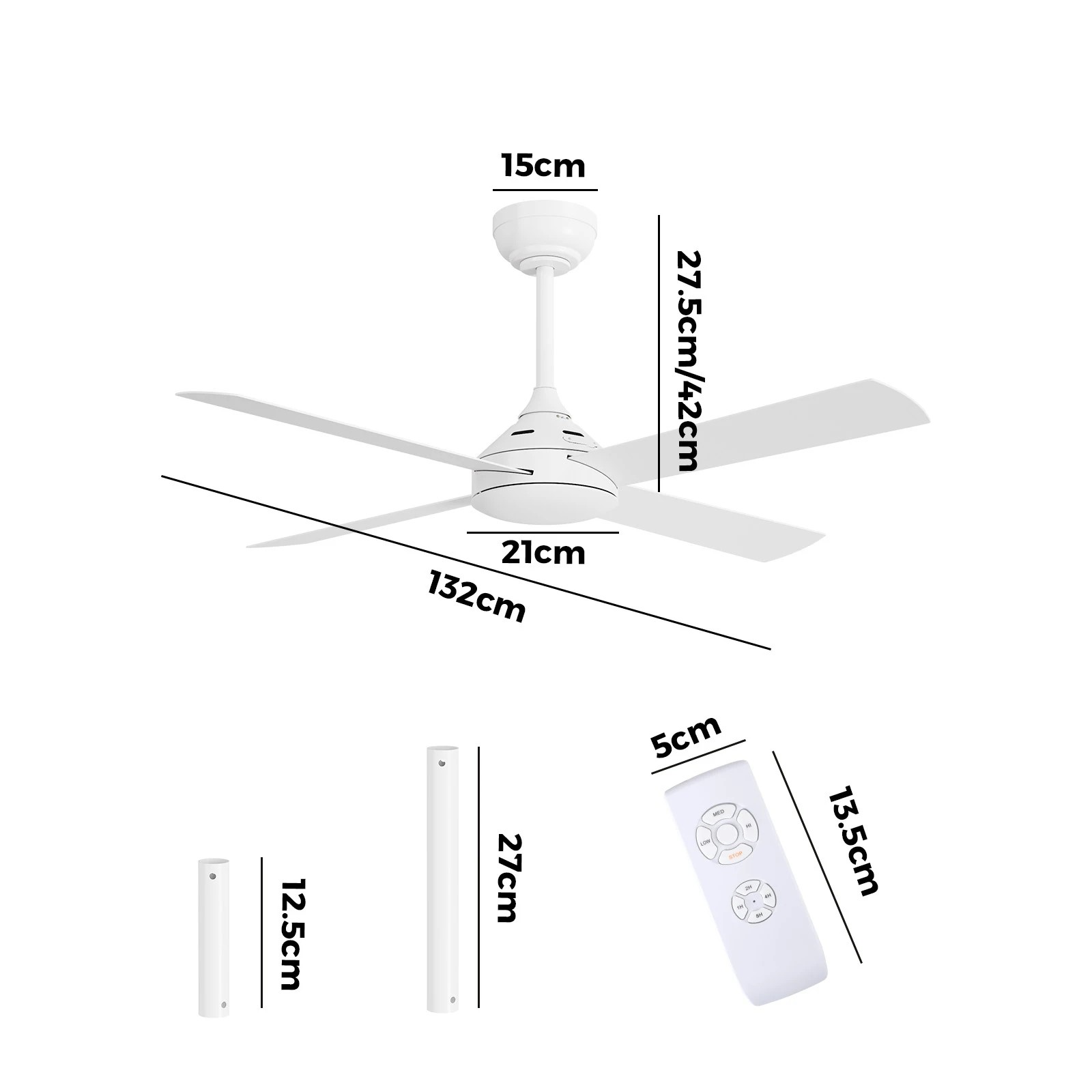 2 Vevare 52" Ceiling Fan AC Motor with Remote Control, 2 of 10