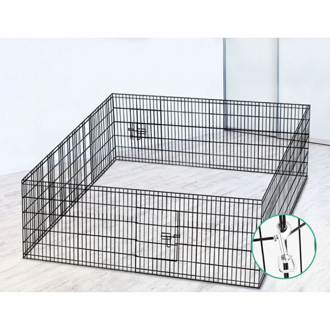 6 i.Pet 30" 8 Panel Dog Playpen Pet Fence Exercise Cage Enclosure Play Pen - Black, 6 of 7