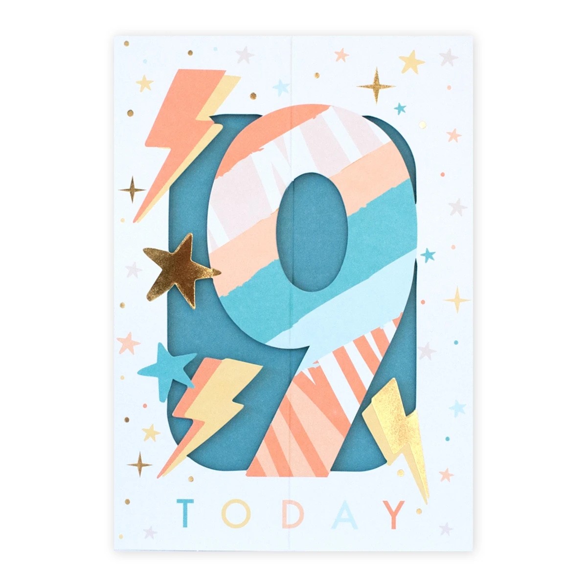 3 Connections from Hallmark 9th Stand-Up Birthday Card - Stars and Lightening Bolts, 3 of 3