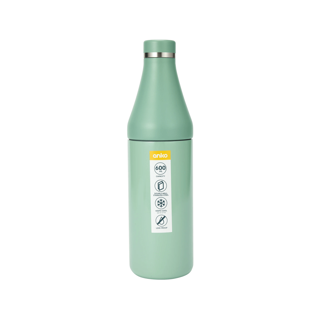 6 600ml Green Stainless Steel Drink Bottle, 6 of 6