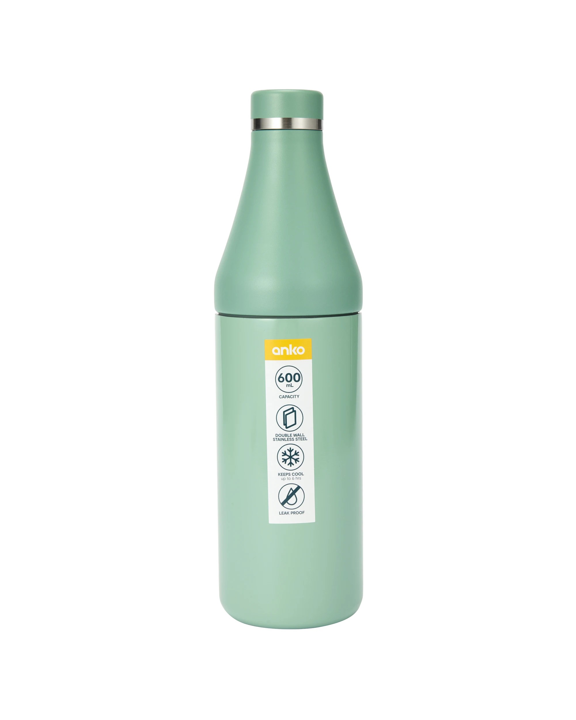 6 600ml Green Stainless Steel Drink Bottle, 6 of 6