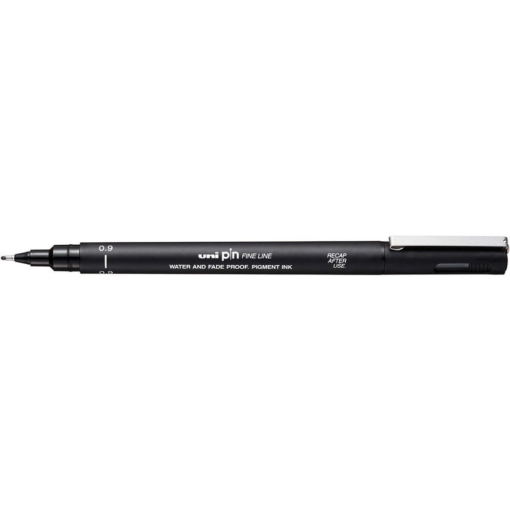 1 Uni Pin Fineliner 0.9 mm Black, 1 of 2