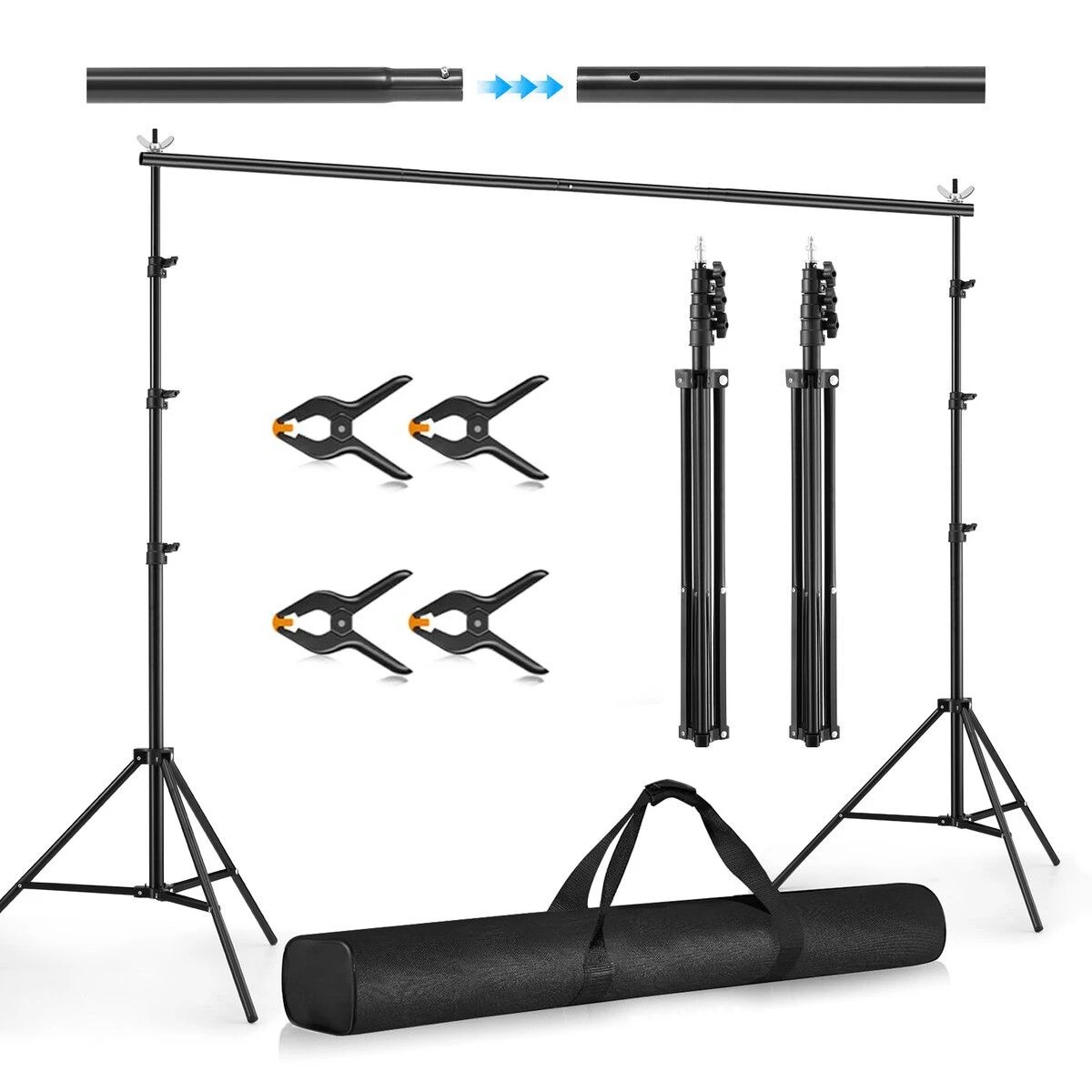 2 AUSWAY Photo Backdrop Stand Kit 2x3m Studio Photography Background, 2 of 4