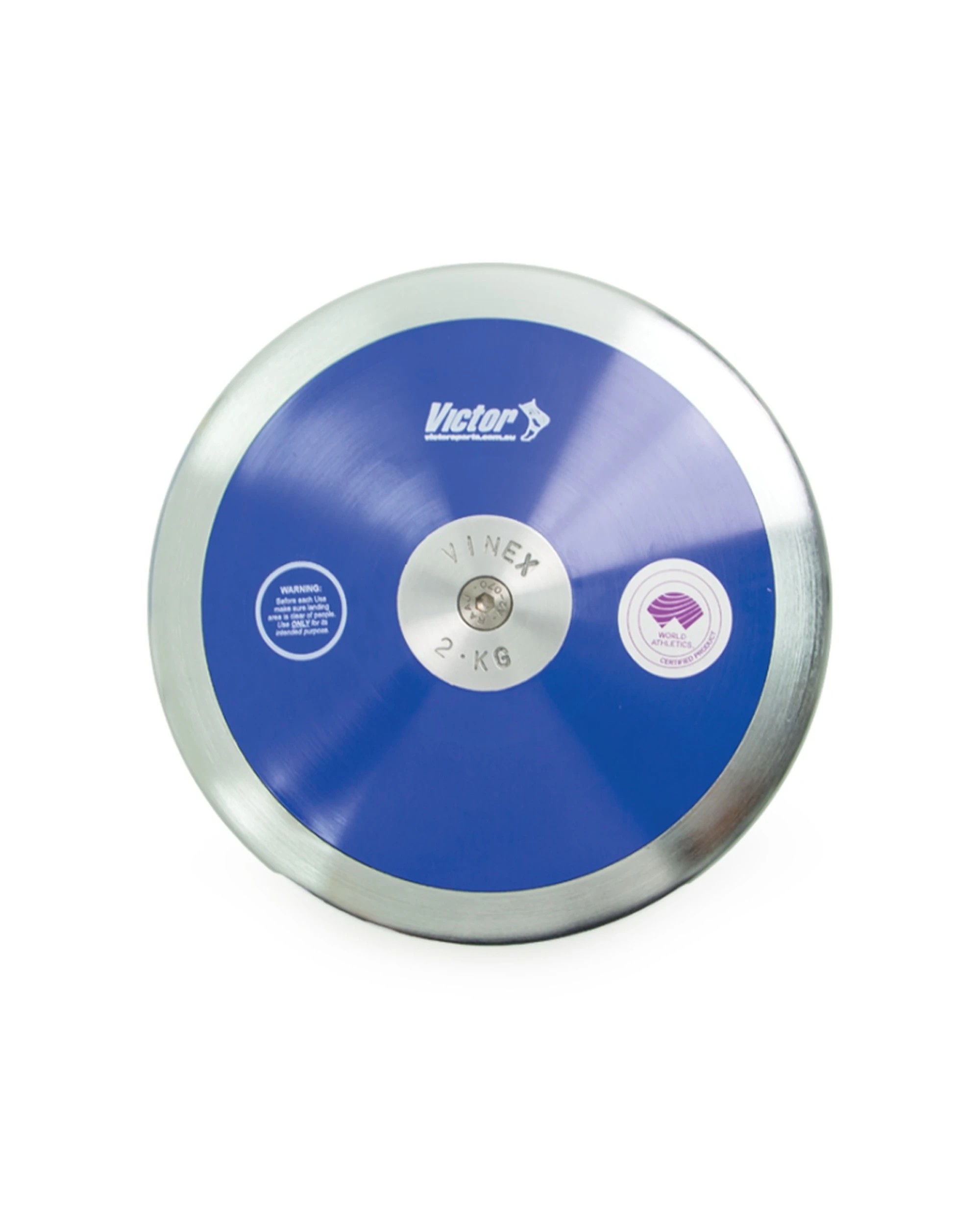 1 Victor Sports Discus Lo Spin Steel Rim Plastic Side Plates 2kg - Blue, 1 of 1