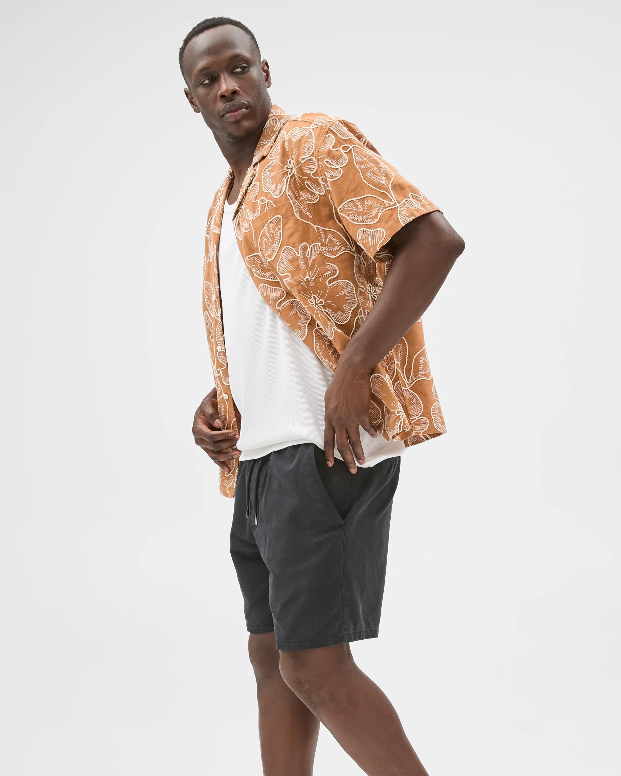 5 Commons Australian Cotton Boxy Fit Embroidered Shirt CLAY, 5 of 7