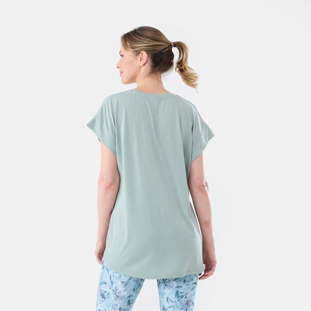 3 Everlast Womens Relaxed Longline T-shirt EVERLAST BLOCK LOGO SAGE GREEN, 3 of 5