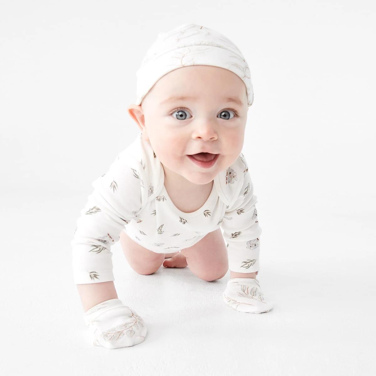 10 4 Pack Organic Cotton Unisex Hat and Mitten Set Gumleaf A, 10 of 10