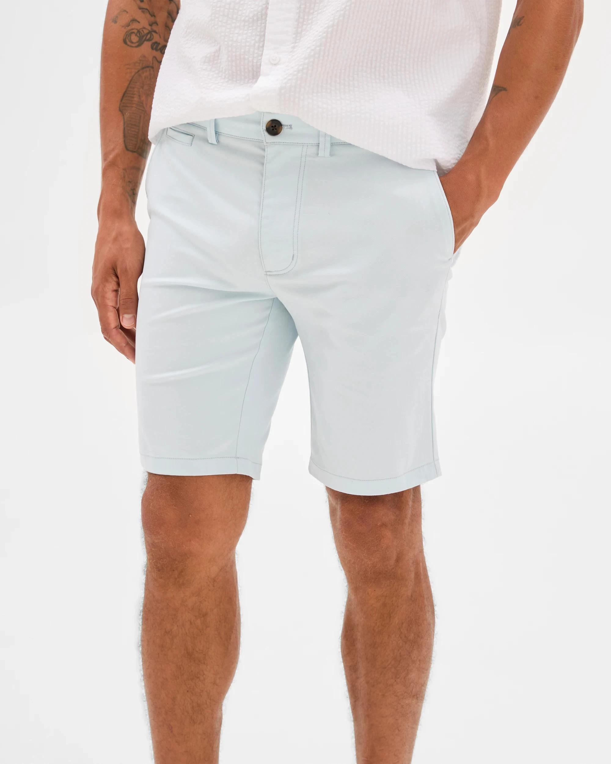 4 Target Australian Cotton Blend Slim Chino Shorts ICE BLUE, 4 of 6