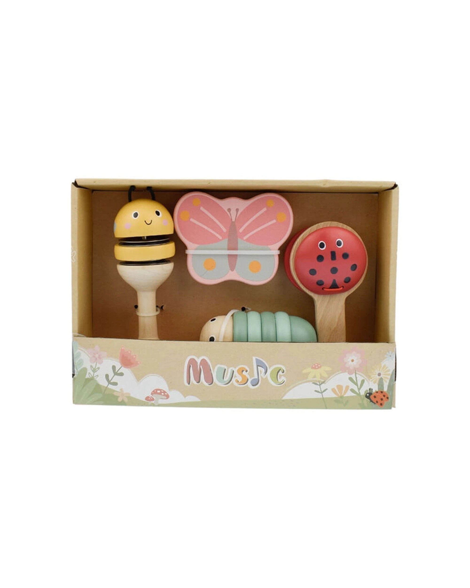 3 Kaper Kidz 4pc Wooden Spring Insect Music Set Kids Toy - Multi, 3 of 6