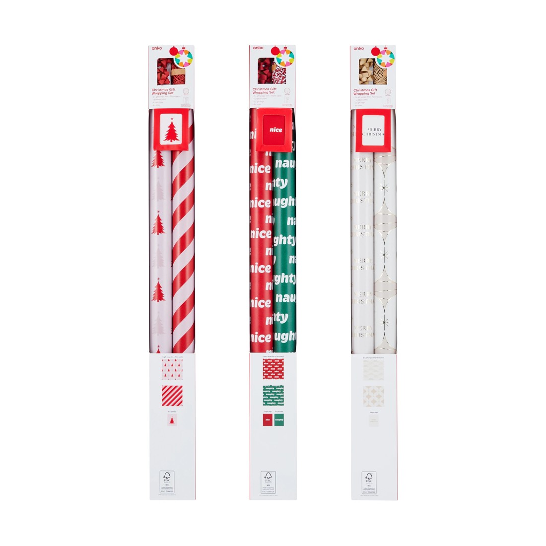 4 Christmas Gift Wrapping Set - Assorted, 4 of 5