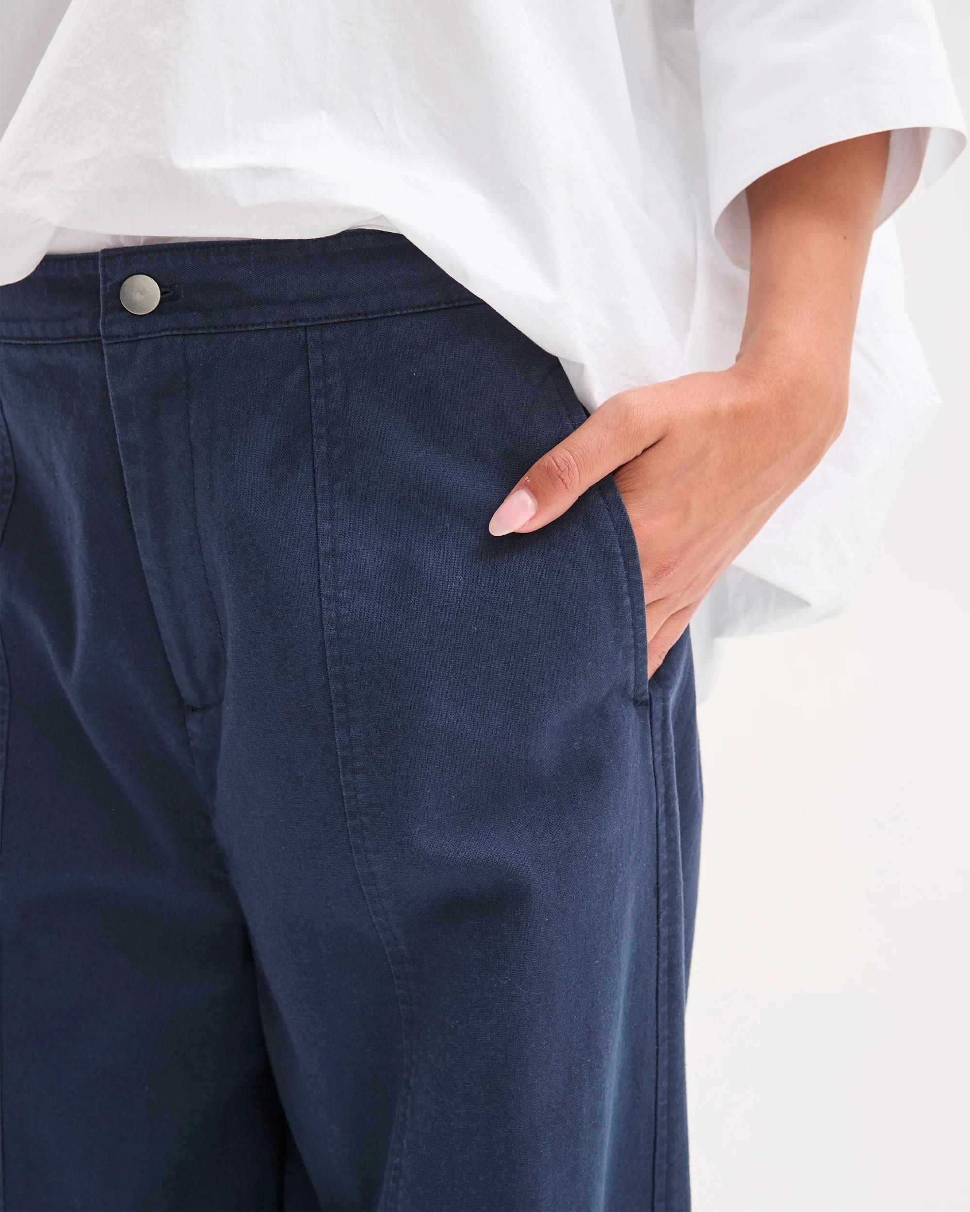 4 Target Australian Cotton Blend Soft Barrel Leg Pants NAVY BLAZER, 4 of 6