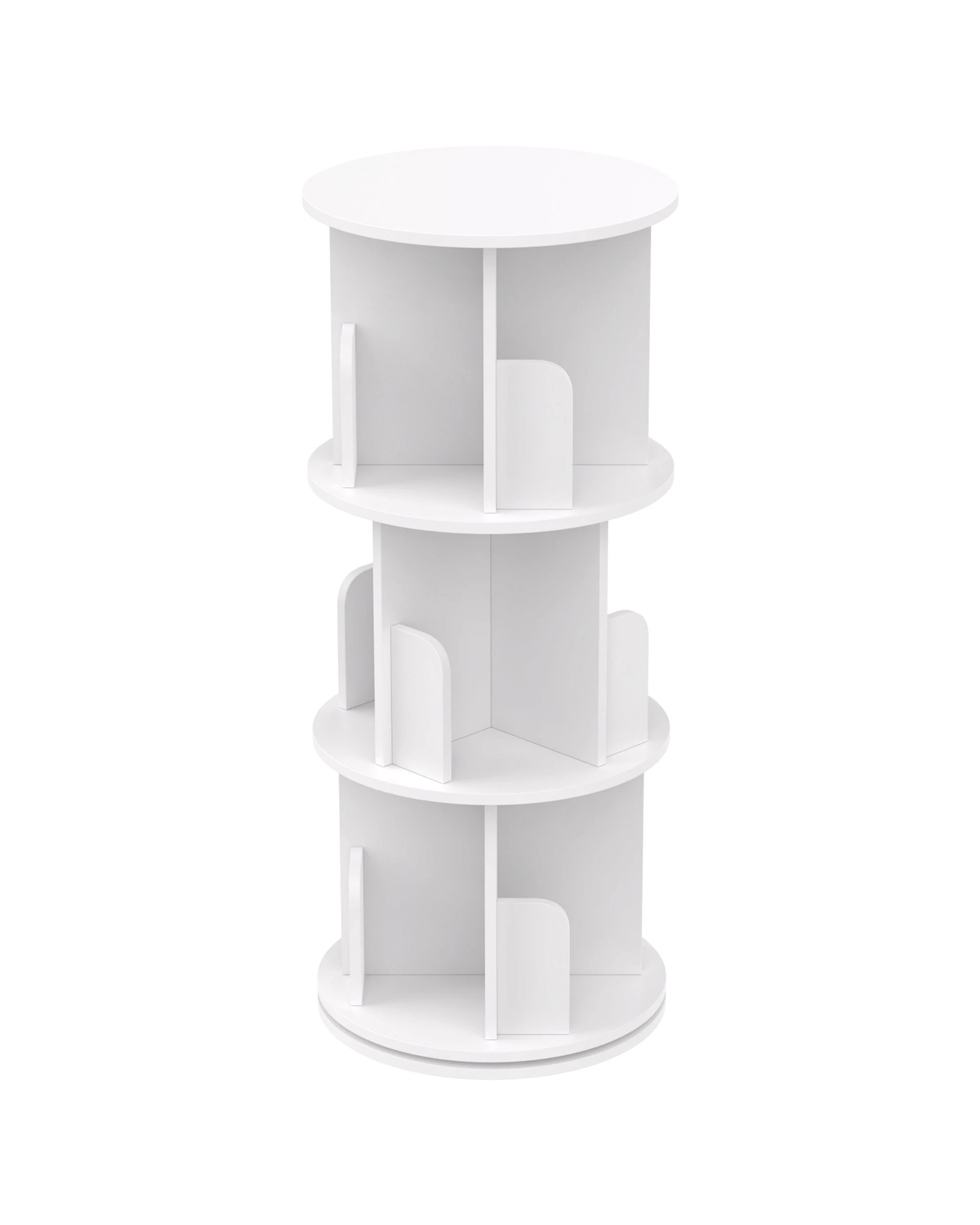 4 Advwin 3-Tier Rotating Bookshelf Corner Storage Rack Display Unit, 4 of 8