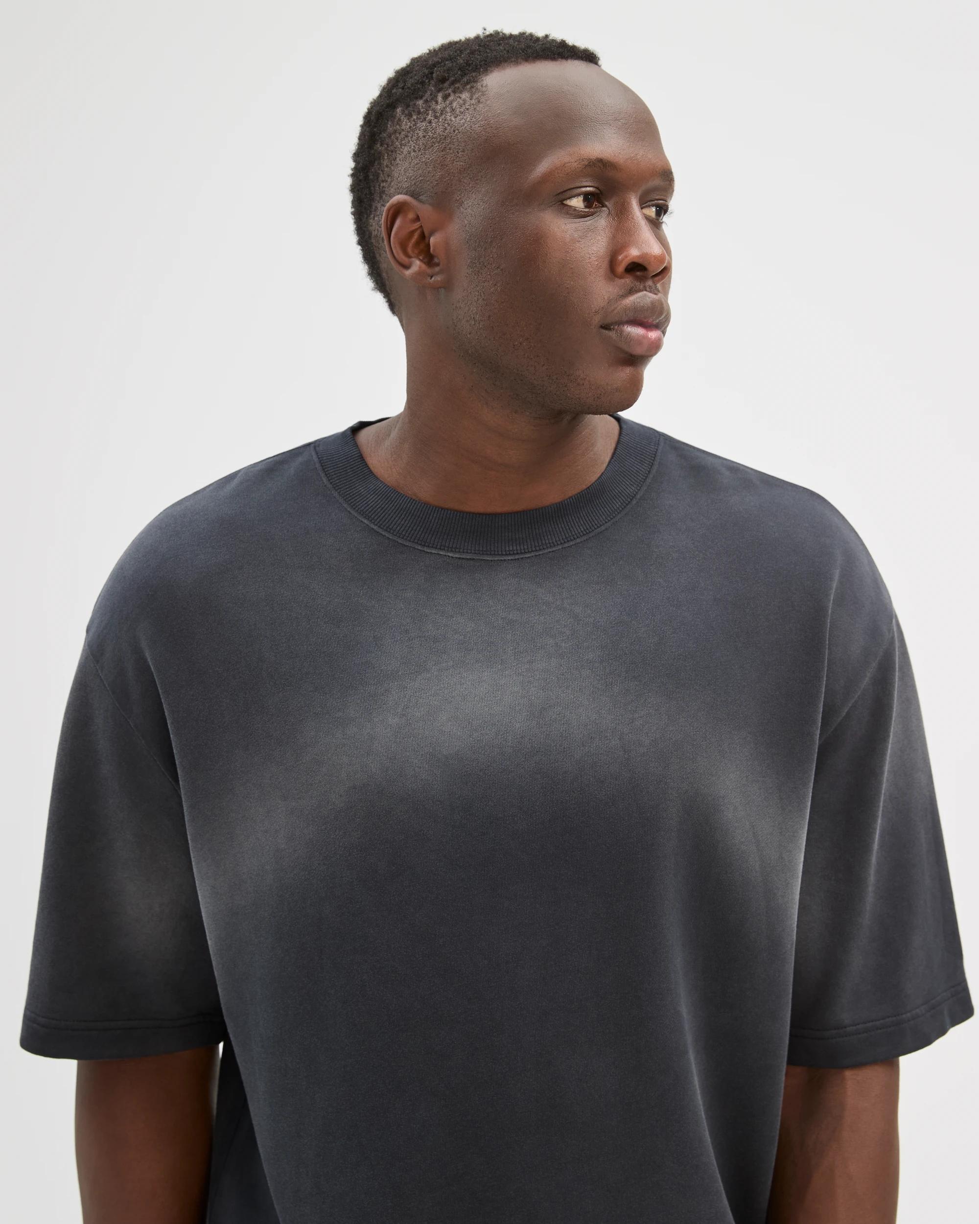 3 Commons Australian Cotton Oversized Washed T-Shirt BLACK SPRAY, 3 of 5