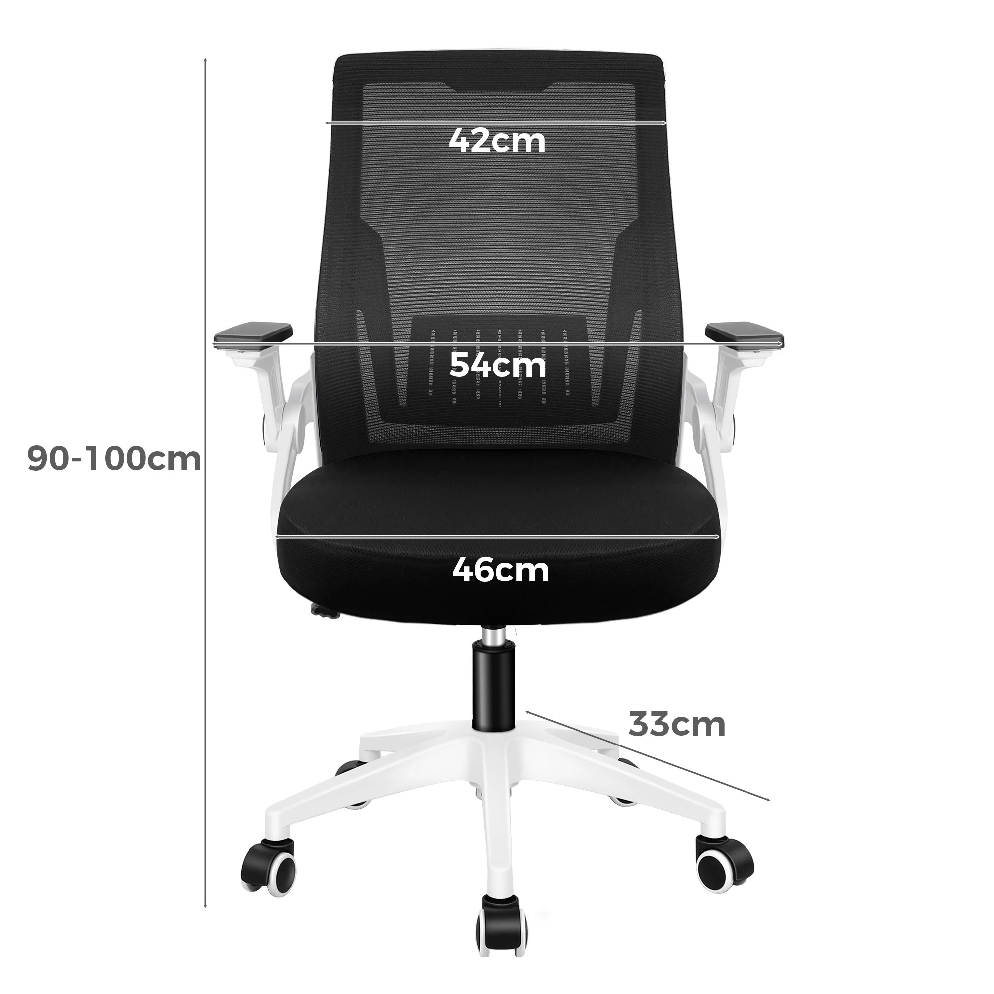 4 Alfordson Mesh Office Chair Executive Computer Fabric Gaming Racing Work Seat - White Black, 4 of 10