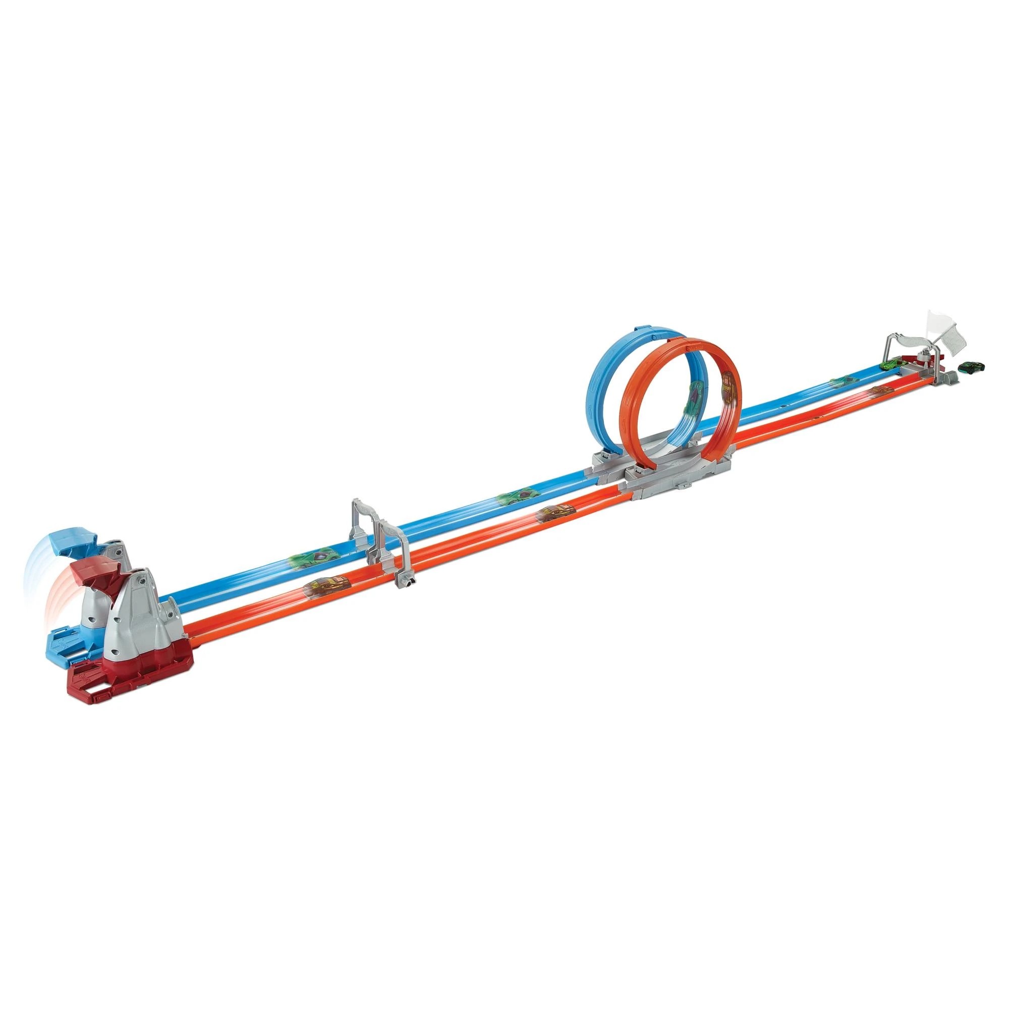 3 Hot Wheels Double Loop Dash Straight Track Large Loops Playset, 3 of 6