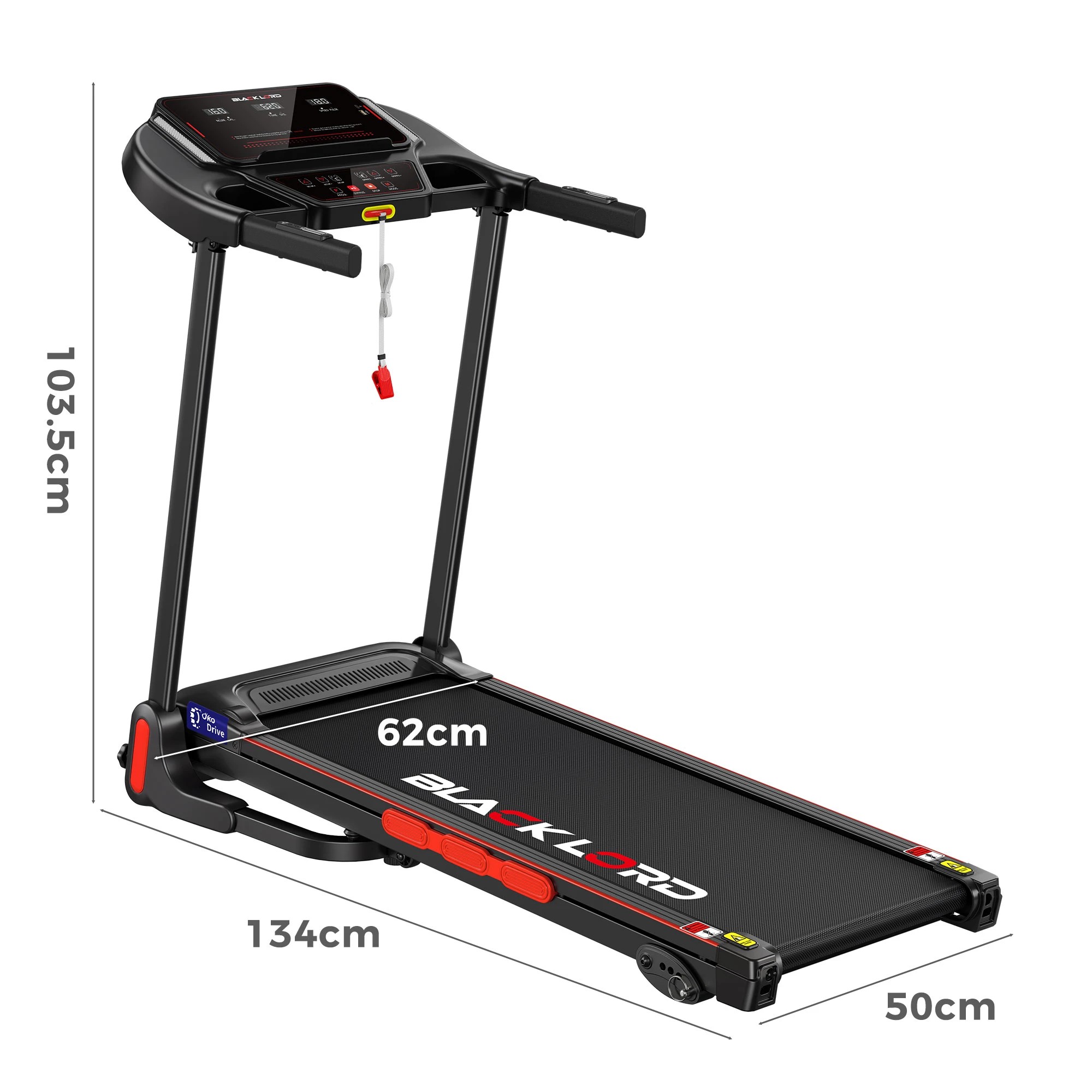 2 Black Lord Treadmill Electric Incline Running Machine - Black, 2 of 7