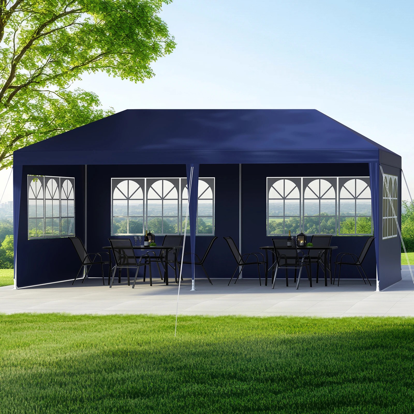 3 Alfordson Gazebo 3x6m Outdoor Wedding Camping Marquee Canopy Portable - Blue, 3 of 7