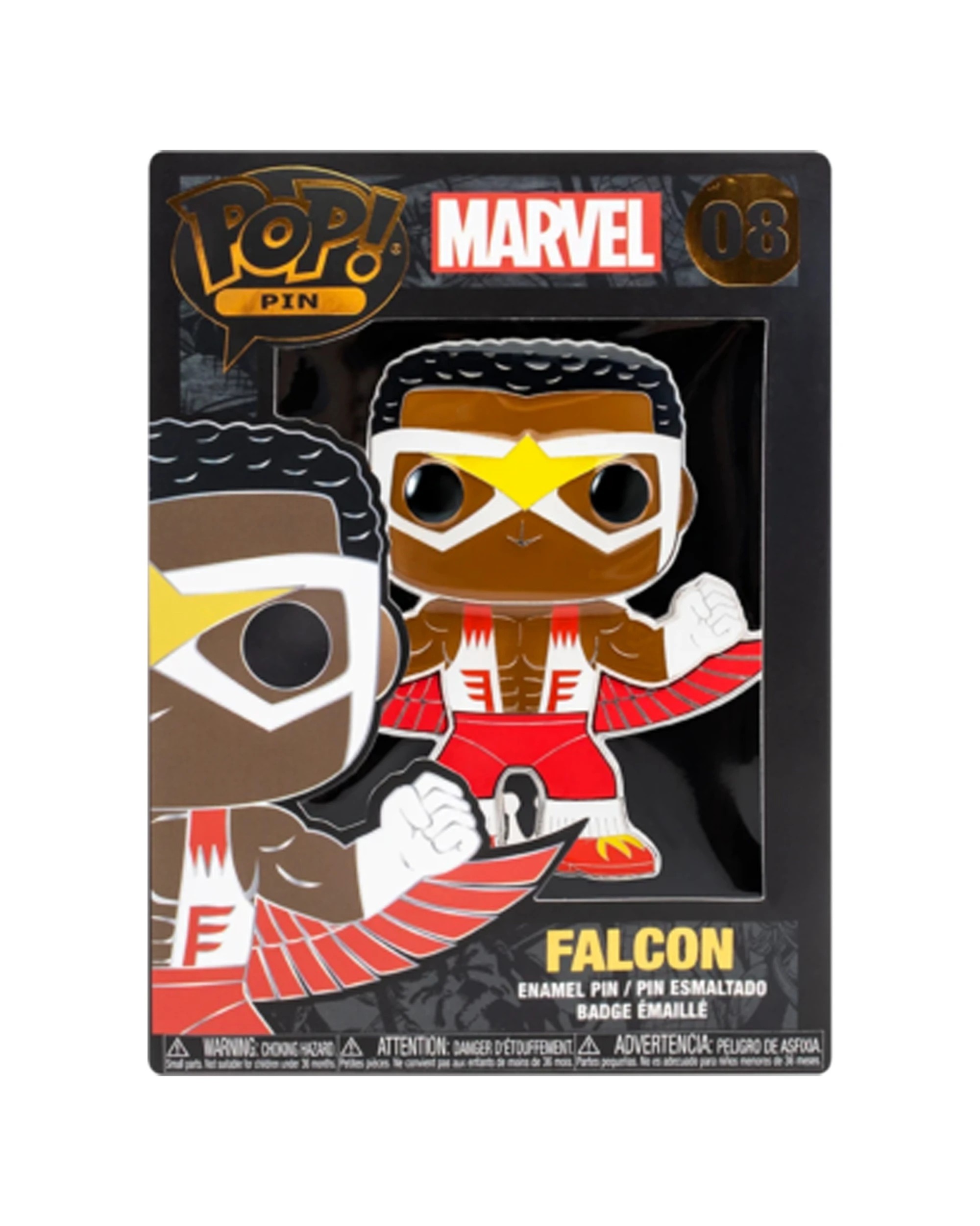 3 POP Marvel Captain America Falcon 10cm Enamel Pin - Captain America Pin - Multi, 3 of 3