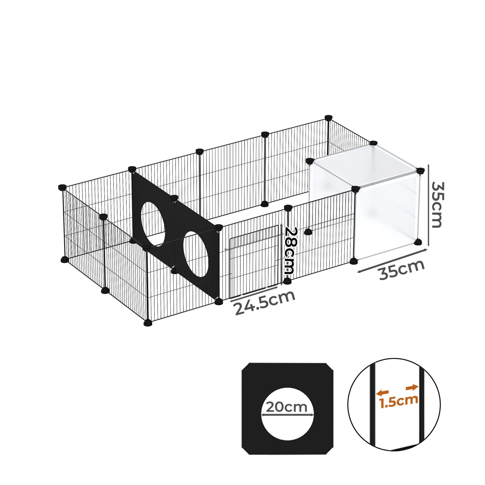 3 Pawz Guinea Pig Pet Playpen Small Animals Cage, 3 of 9