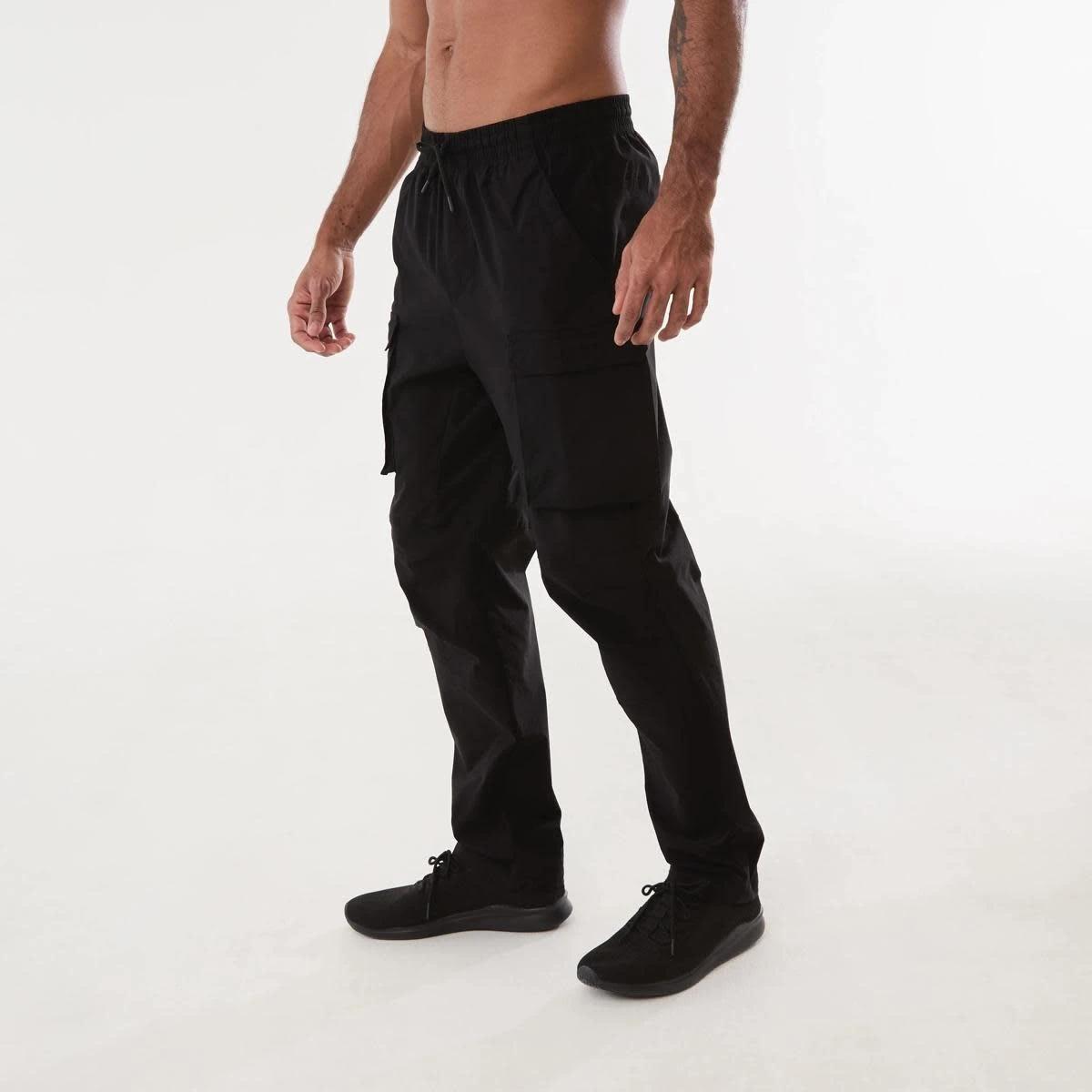 2 Active Mens Woven Cargo Pants BLACK, 2 of 6