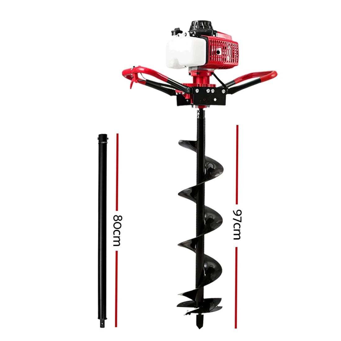 2 Giantz Post Hole Digger 200mm Petrol Drill Extension Auger Bits - Multi, 2 of 6