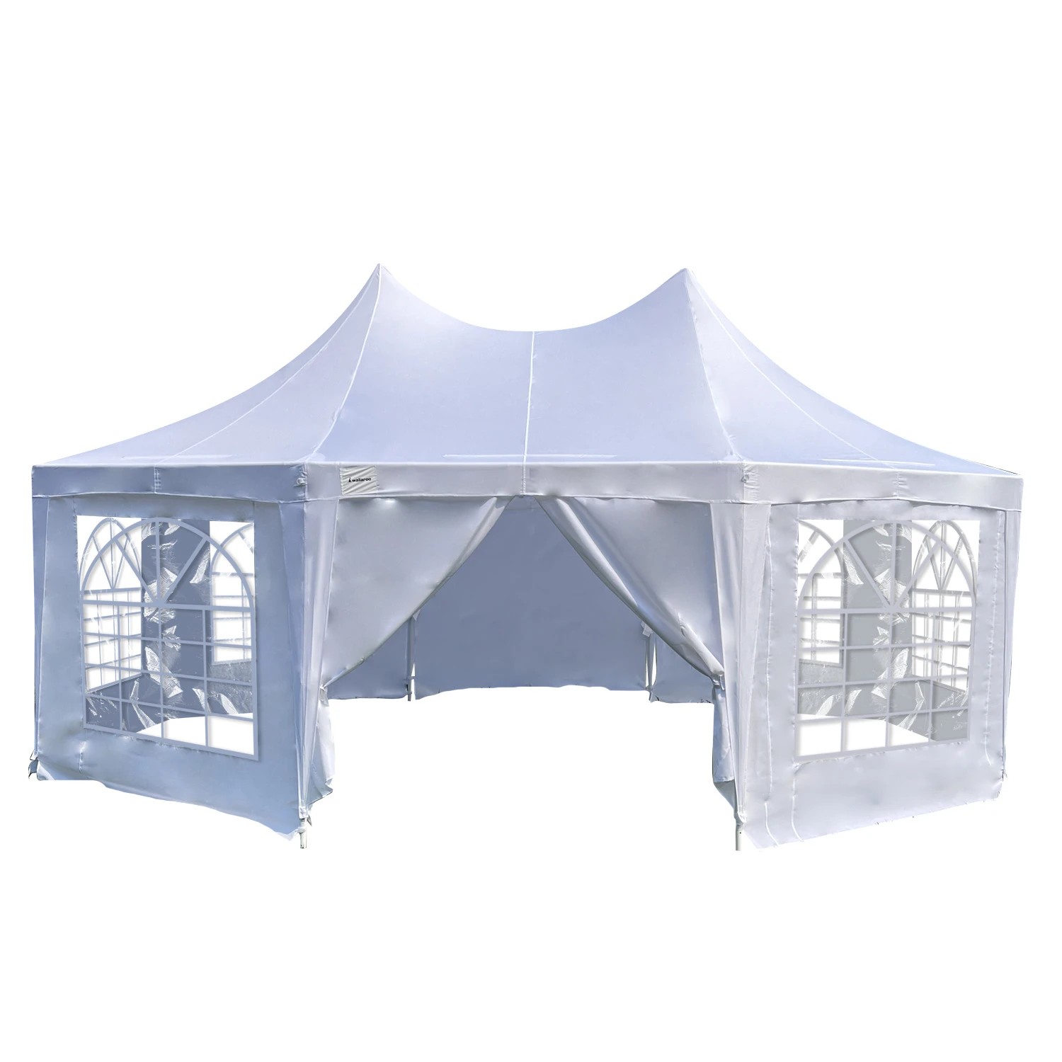 1 Wallaroo 6x4.5m Wedding Gazebo Marquee with Sidewalls - White, 1 of 10