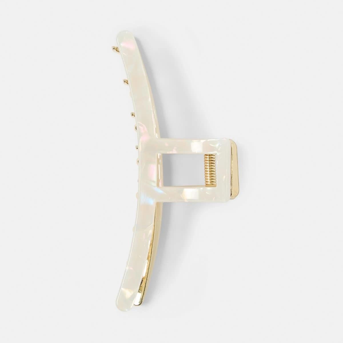 1 White Resin Claw Hair Clip White, 1 of 4
