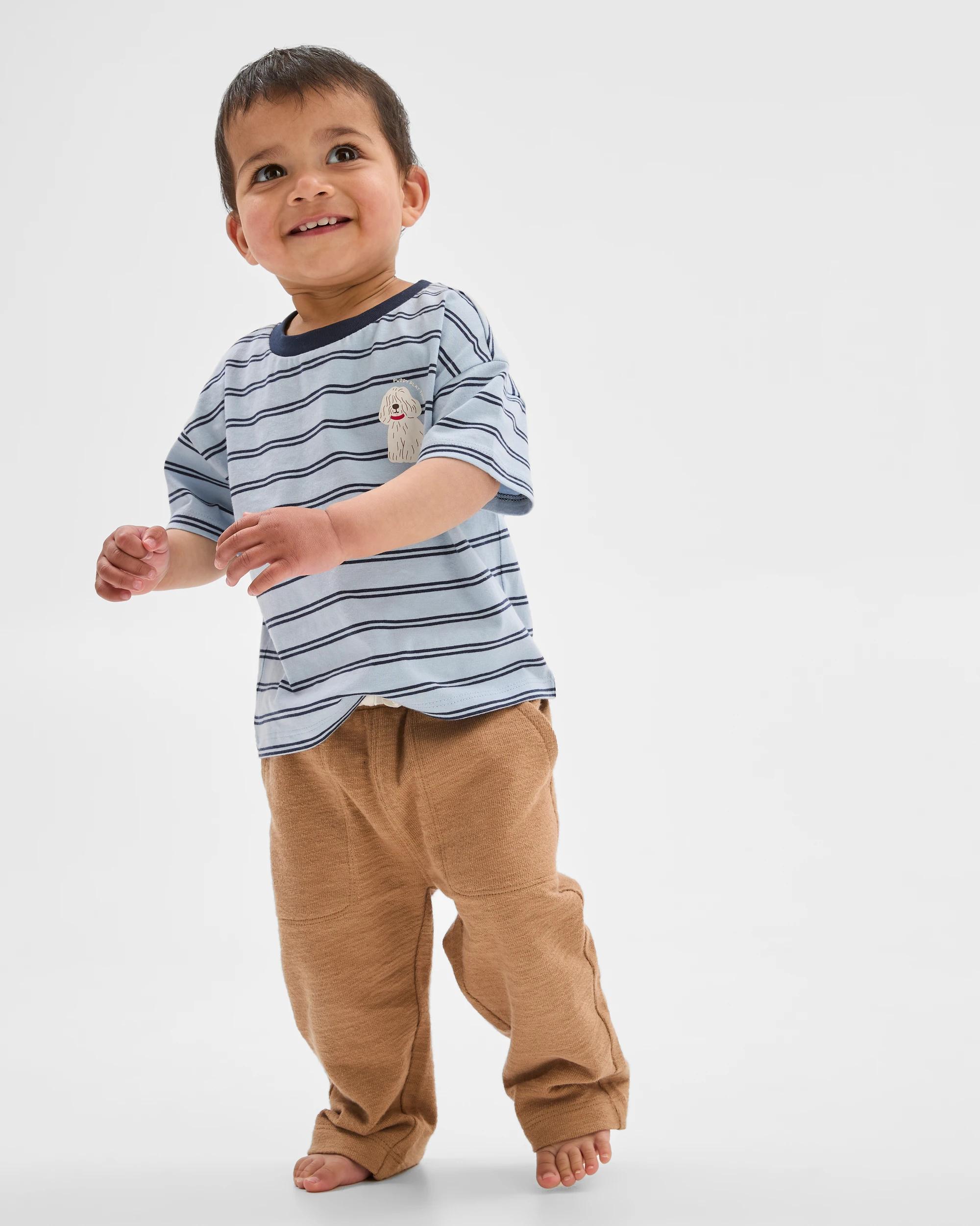 1 Target Baby Organic Cotton Baby T-Shirt & Trackpants 2 Piece Set PUPPY, 1 of 4