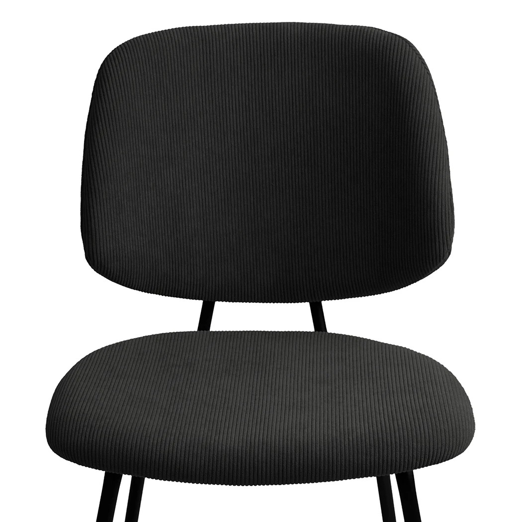 3 Levede 4pcs Dining Chairs Corduroy Steel Legs in Black Colour, 3 of 6