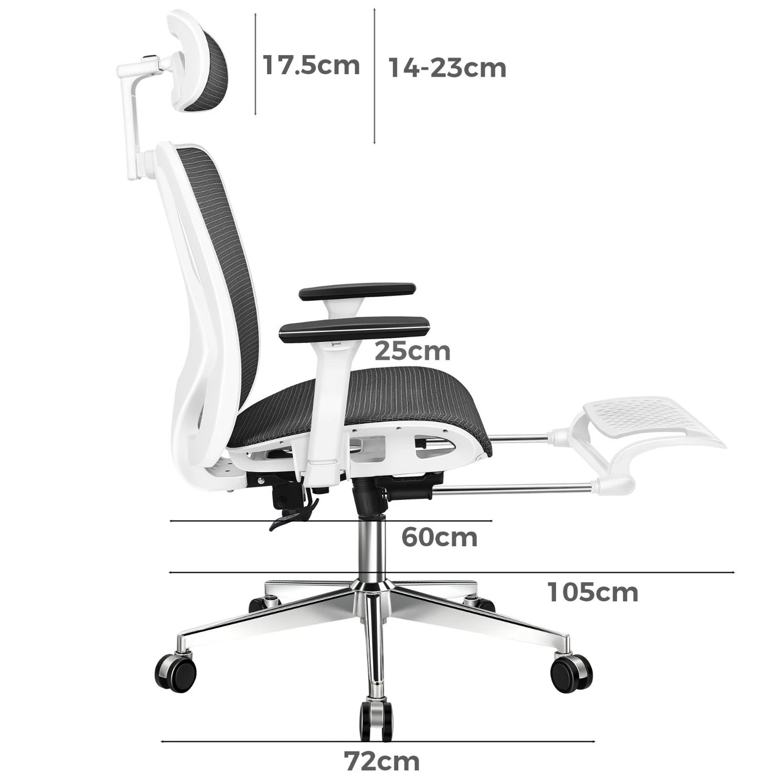 10 Alfordson Ergonomic Office Chair Mesh Executive Seat Work Computer Gaming - White Black, 10 of 10