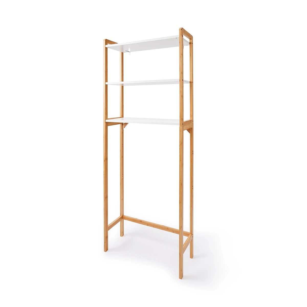 2 Bamboo and White Over Toilet Shelf Unit, 2 of 9