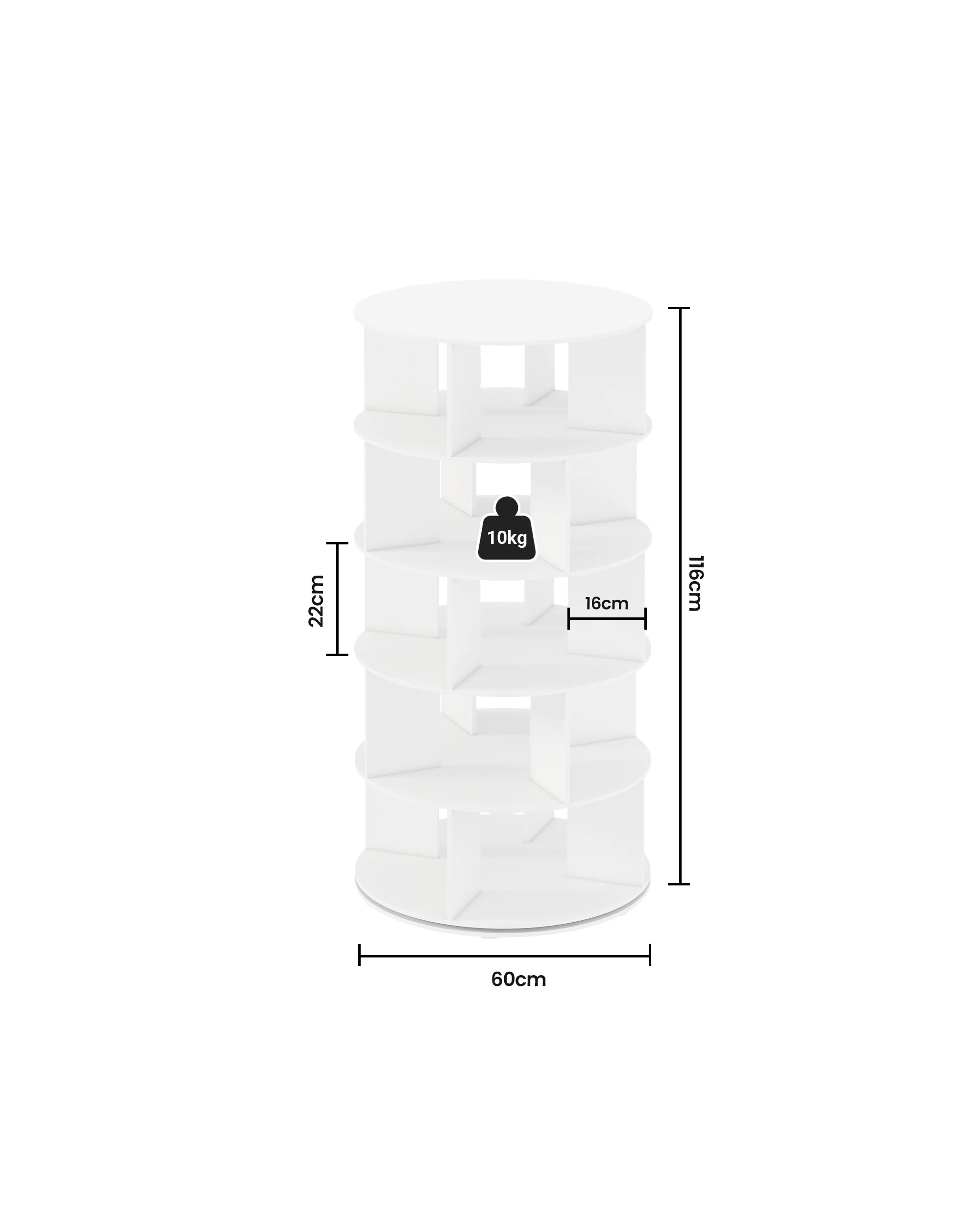 9 Advwin 5 Tier Rotating Shoe Rack Tower Revolving 360 Shoe Storage Bag Display Stand Handbag Organizer, 9 of 9