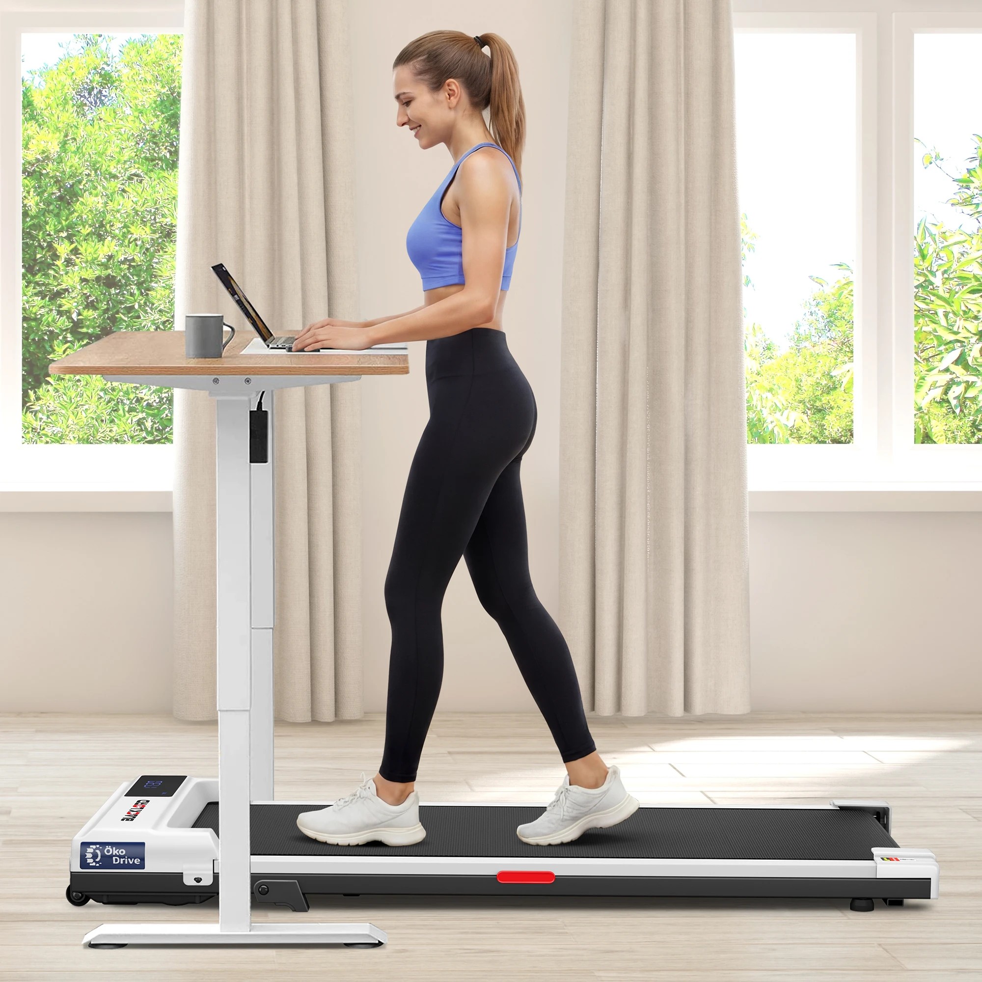 6 Black Lord Walking Pad Treadmill Electric Incline Under Desk - White, 6 of 9