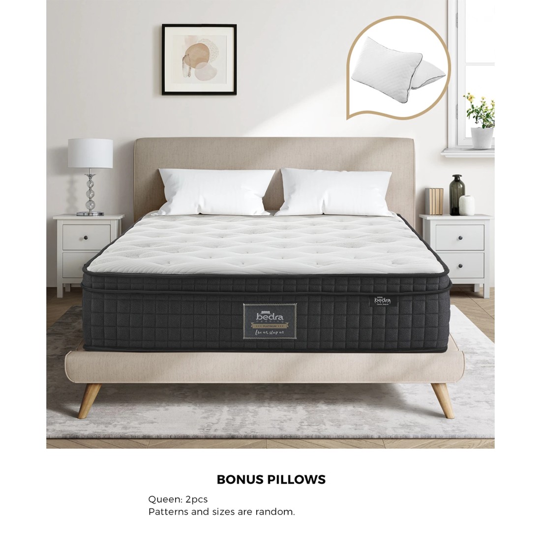 8 Bedra Bedding Queen Mattress Cool Gel Foam Pocket Spring 34cm With Pillows
 - Multi, 8 of 10