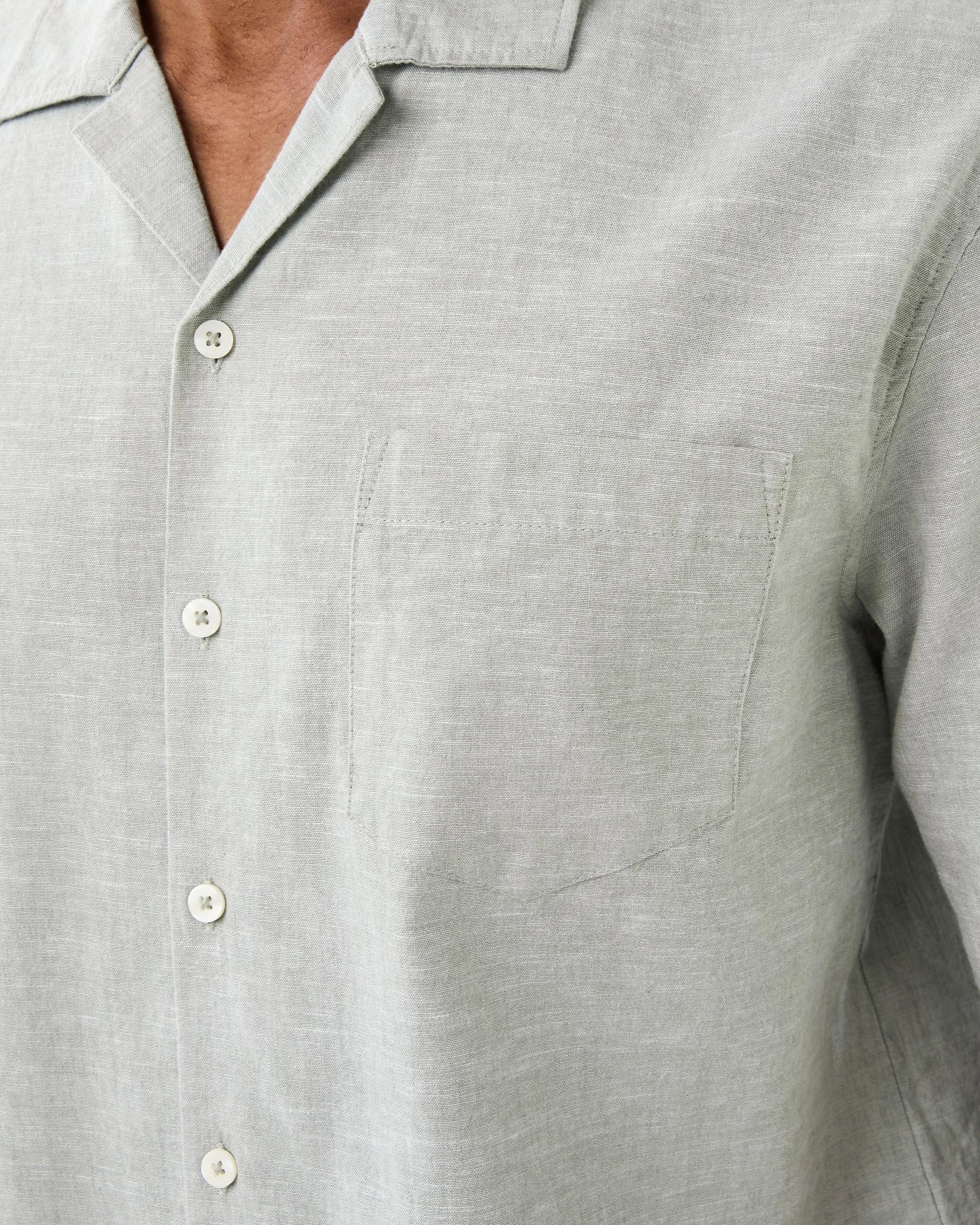 6 Short Sleeve Cotton Linen Shirt Grn Icebrg, 6 of 6