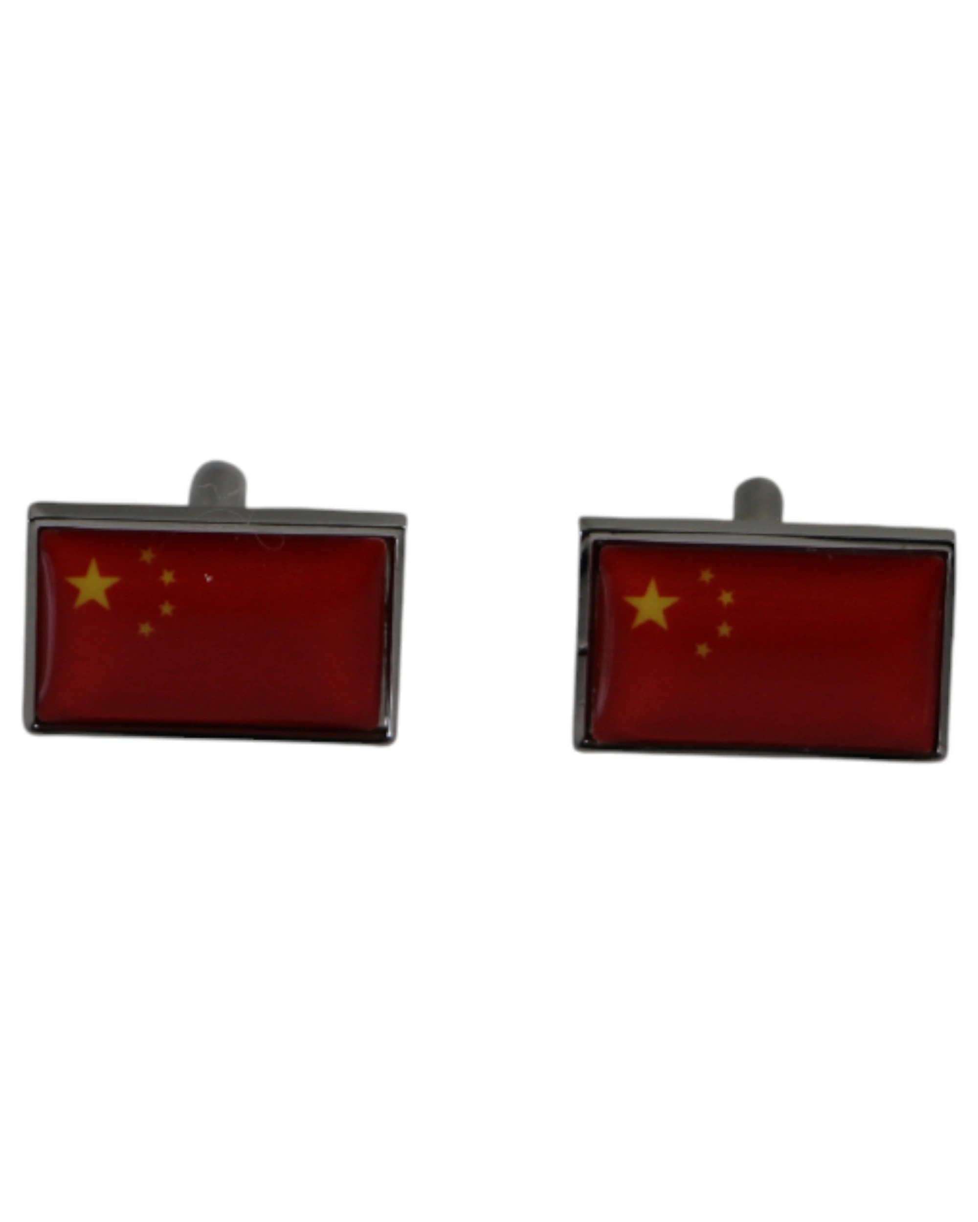 1 Zasel Mens Chinese China Flag Cufflinks - Multi, 1 of 3