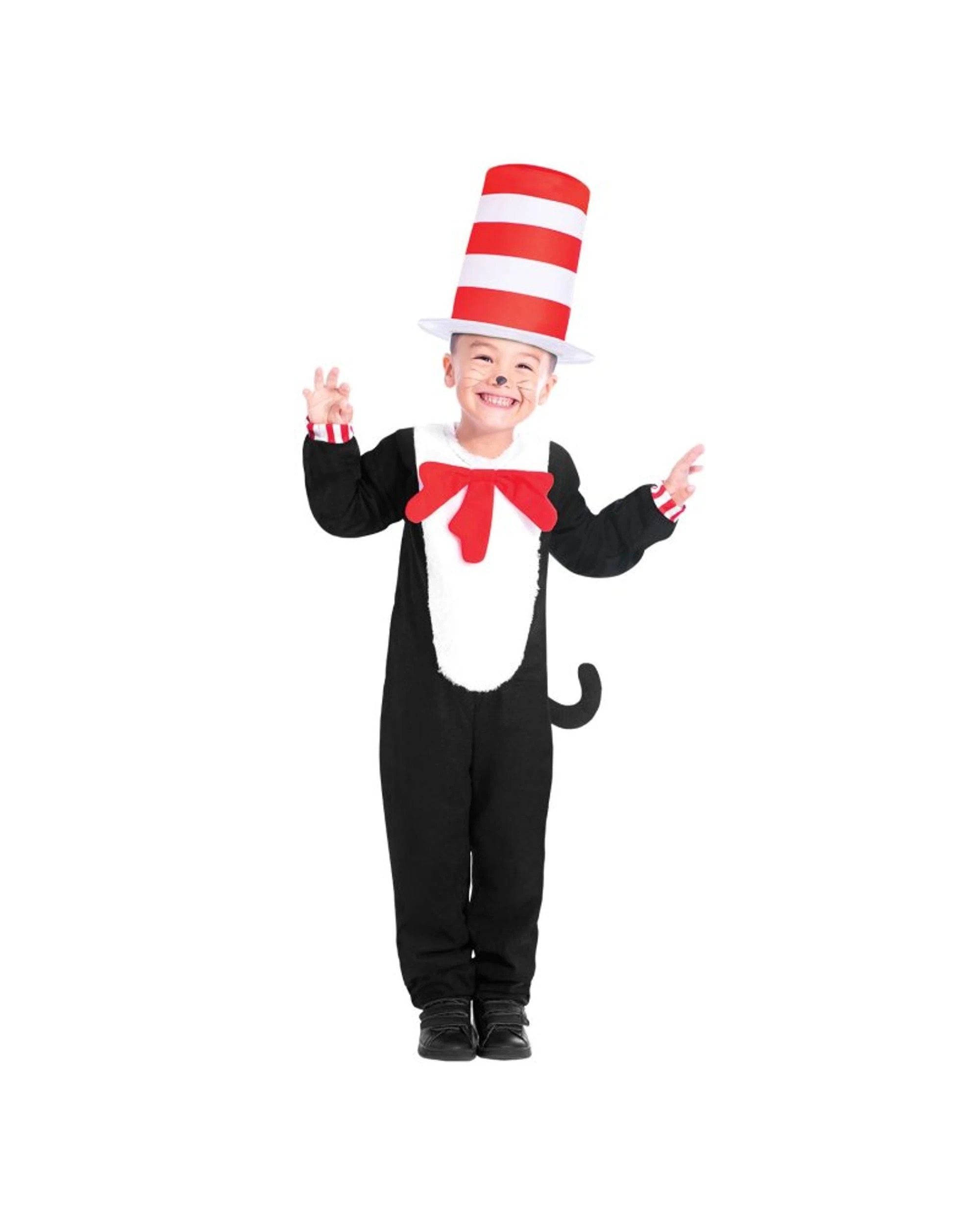 1 Cat in the Hat Jumpsuit Child Costume Size 3-4 Years, 1 of 2