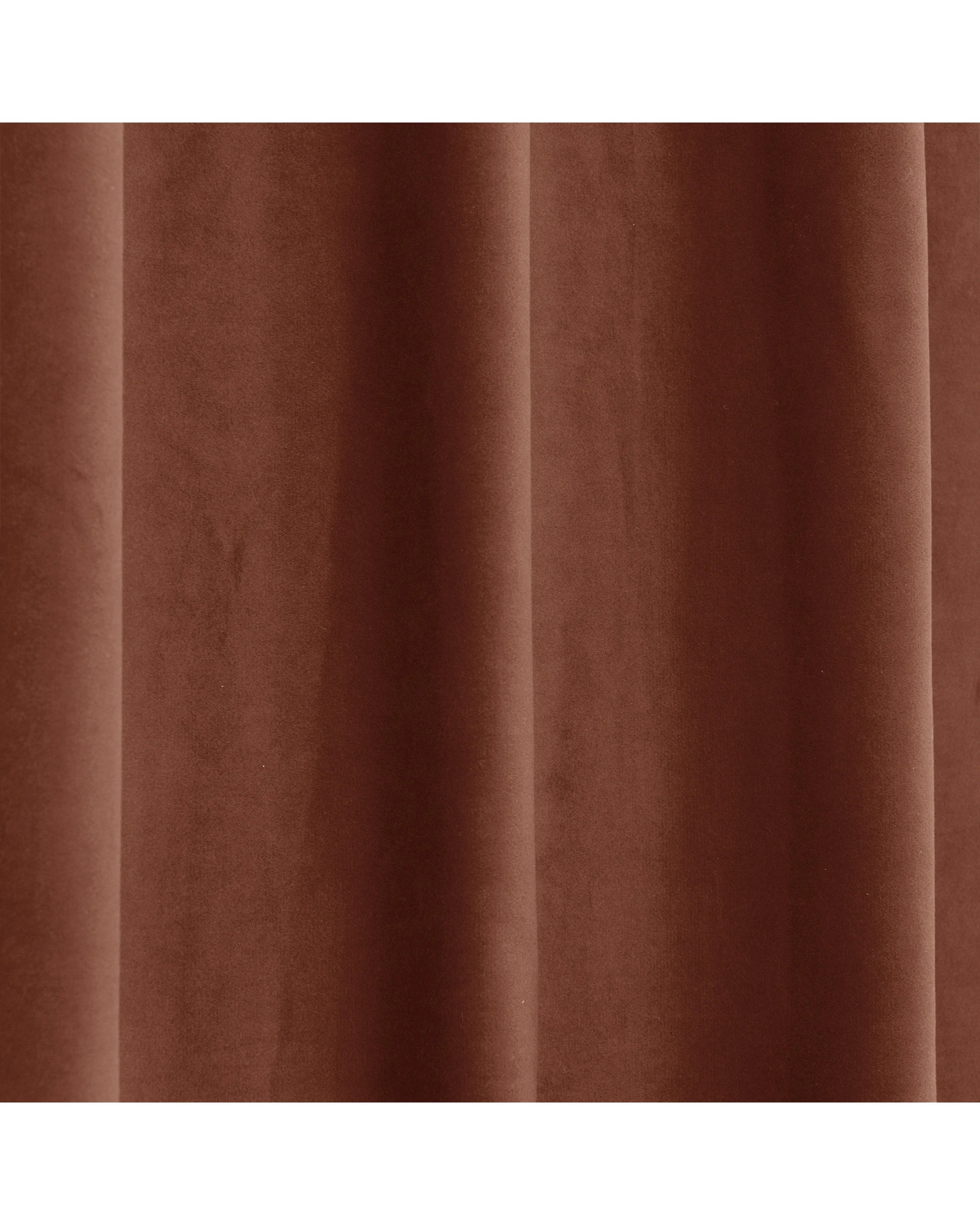 4 Cadence & Co. Byron Matte Velvet 100% Blockout Concealed Tab Top Curtain Twin Pack 225x223cm - Rust, 4 of 6
