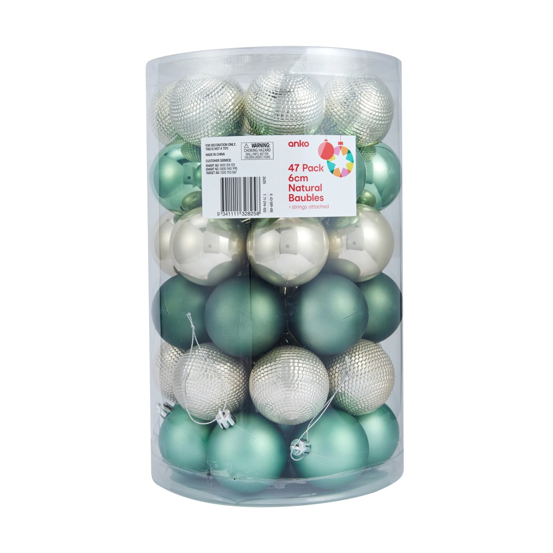 10 47 Pack 6cm Natural Baubles, 10 of 10