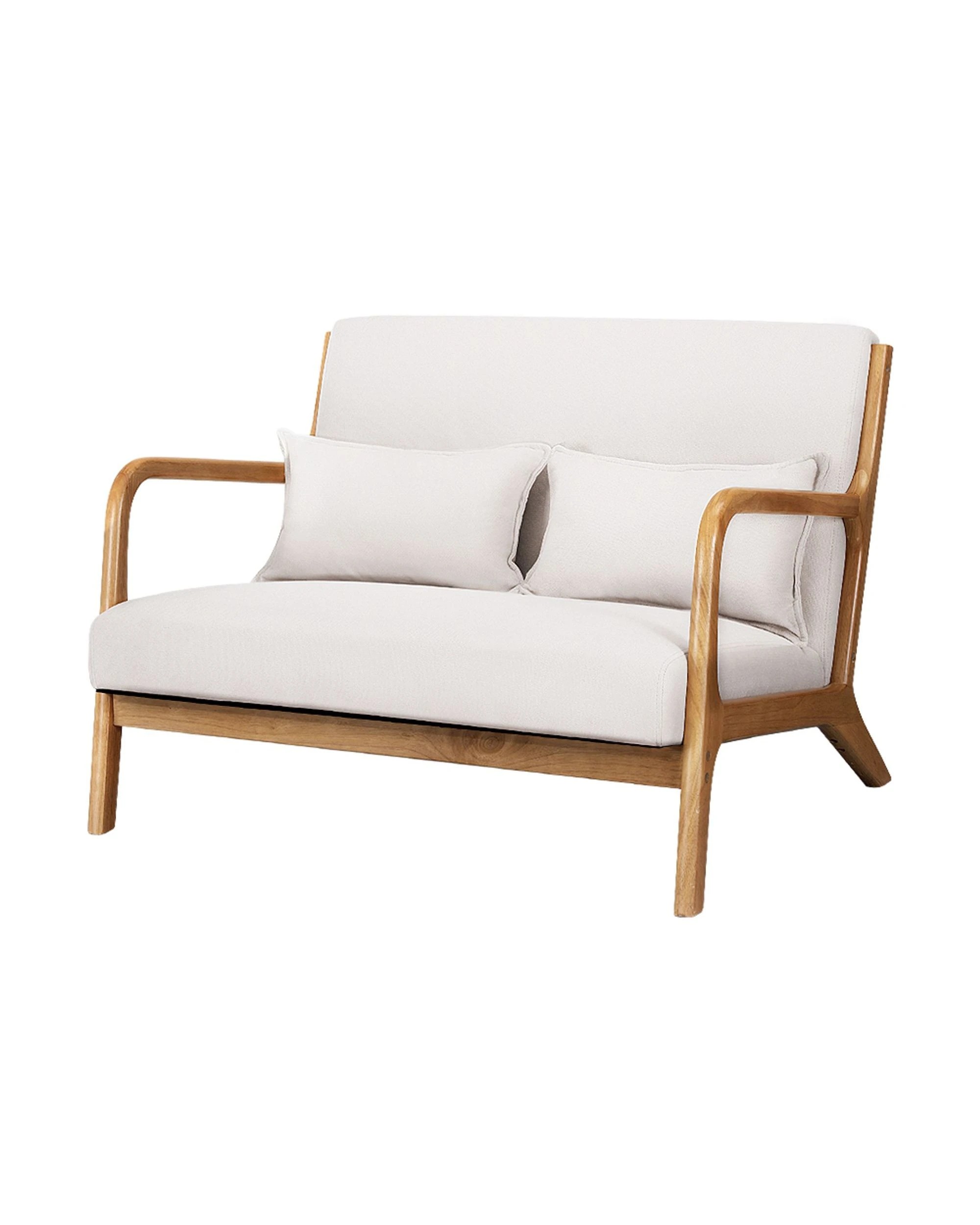 1 Artiss Armchair 2-seater Loveseat Fabric - Beige, 1 of 4