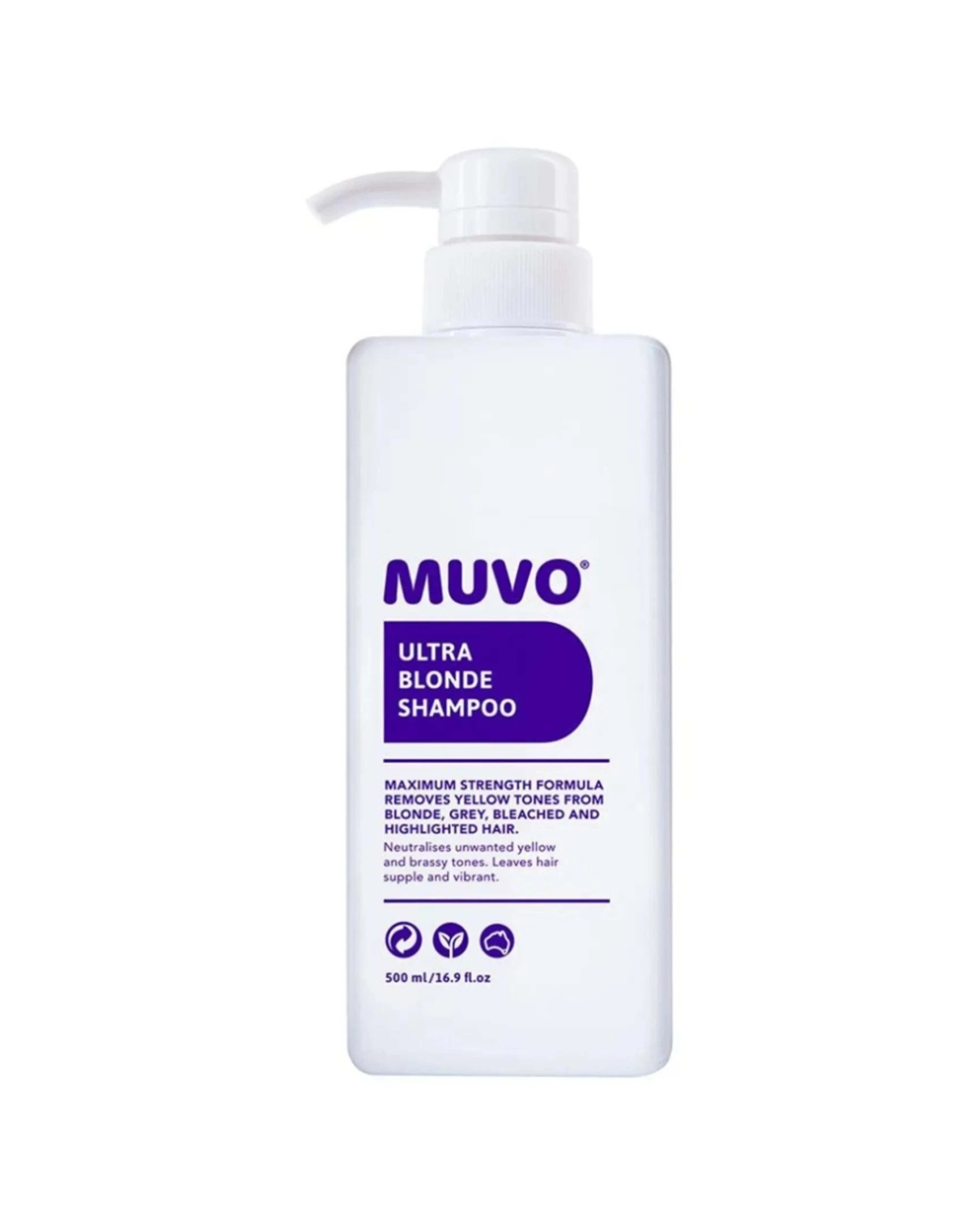 1 Muvo Ultra Blonde Cleansing Revitalising Hair Care Shampoo 500ml - White, 1 of 1