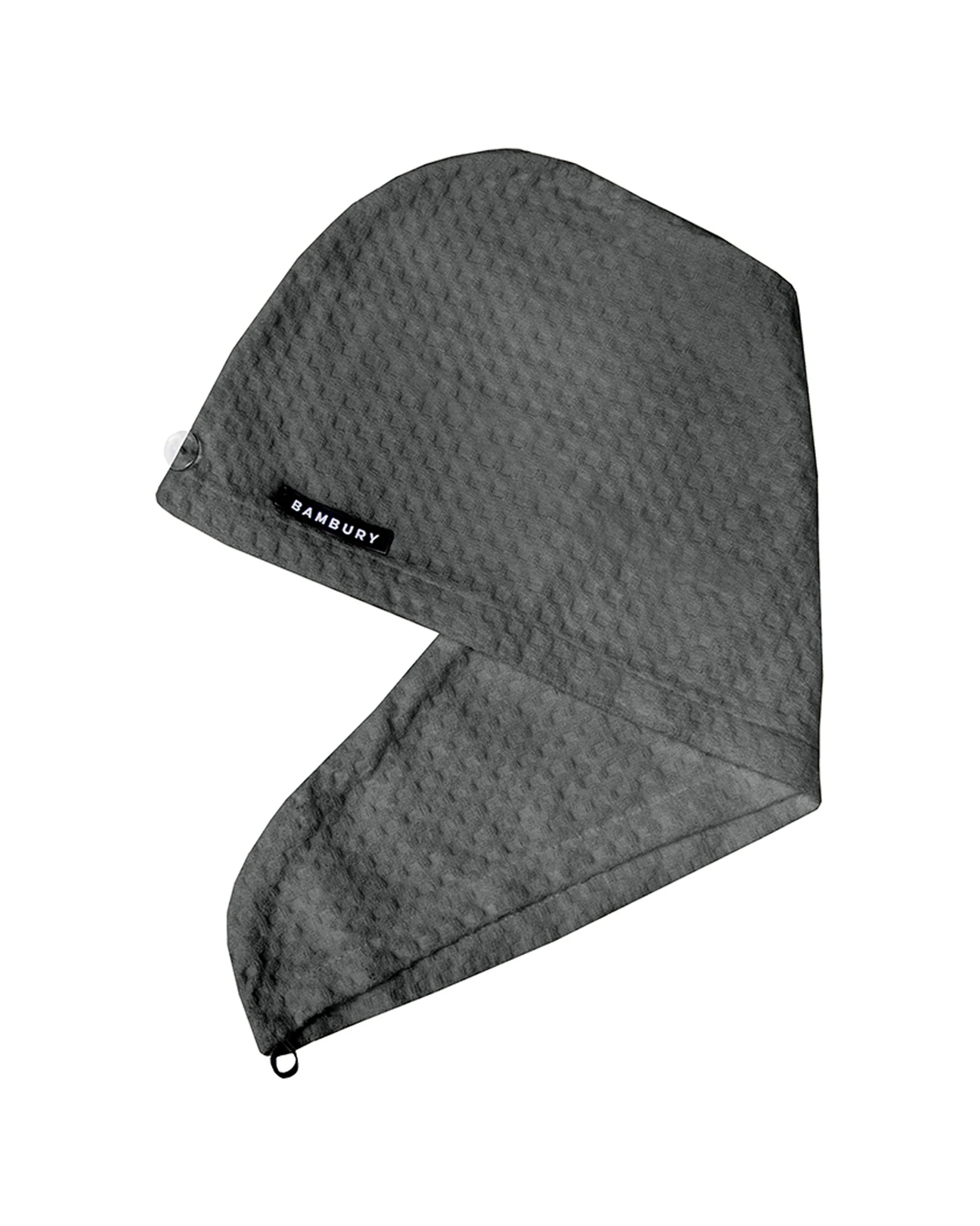 2 Bambury Home Living Matrix Microfibre Hair Wrap Knitted 2PK - Charcoal, 2 of 3