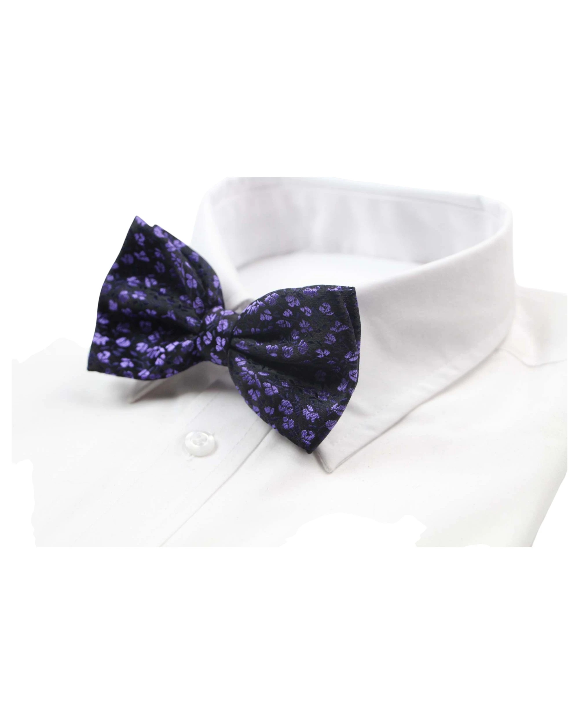 1 Zasel Mens Purple Floral Patterned Bow Tie - Multi, 1 of 4