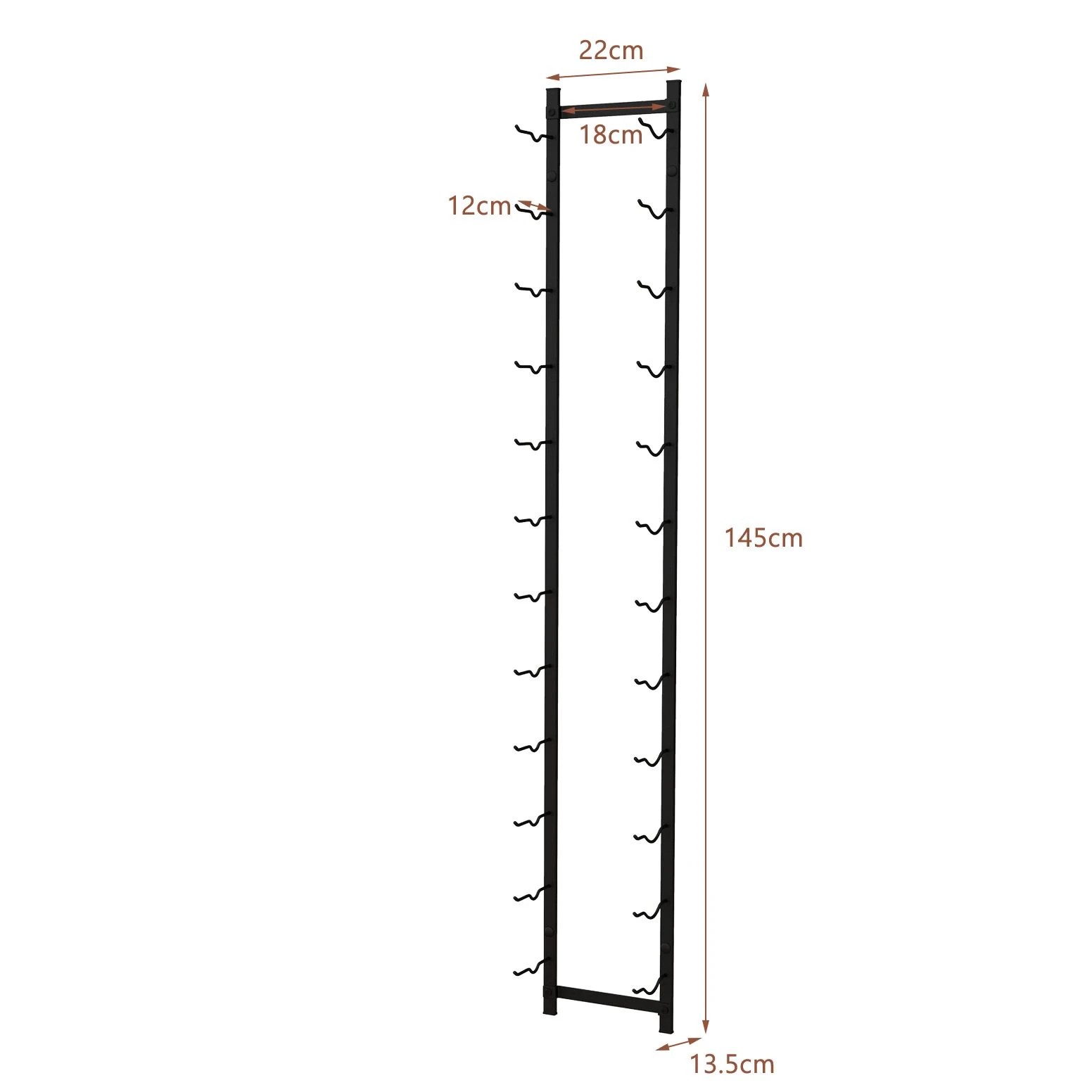 4 Costway 12 Bottles Wine Rack Wall Mounted Display Rack, 4 of 6