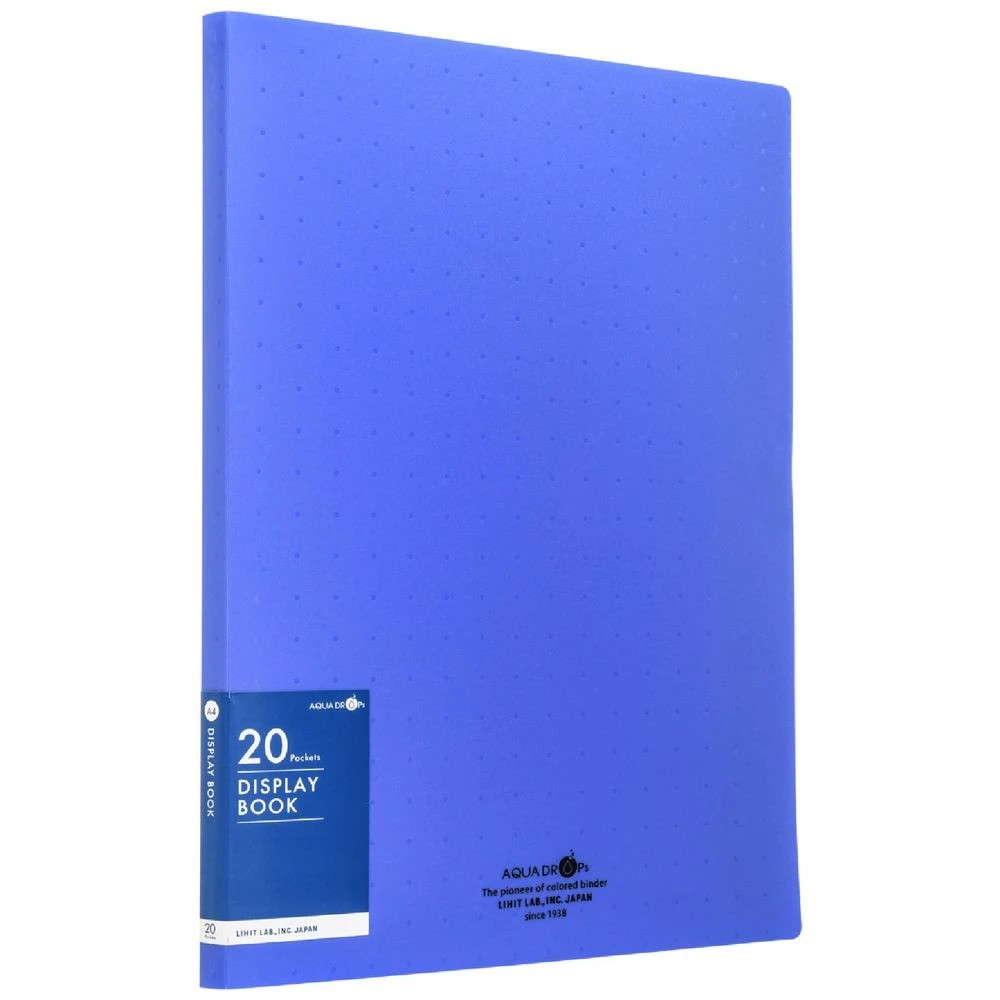 1 Aqua Drops Display Book A4 20 Pockets Vivid Blue, 1 of 4